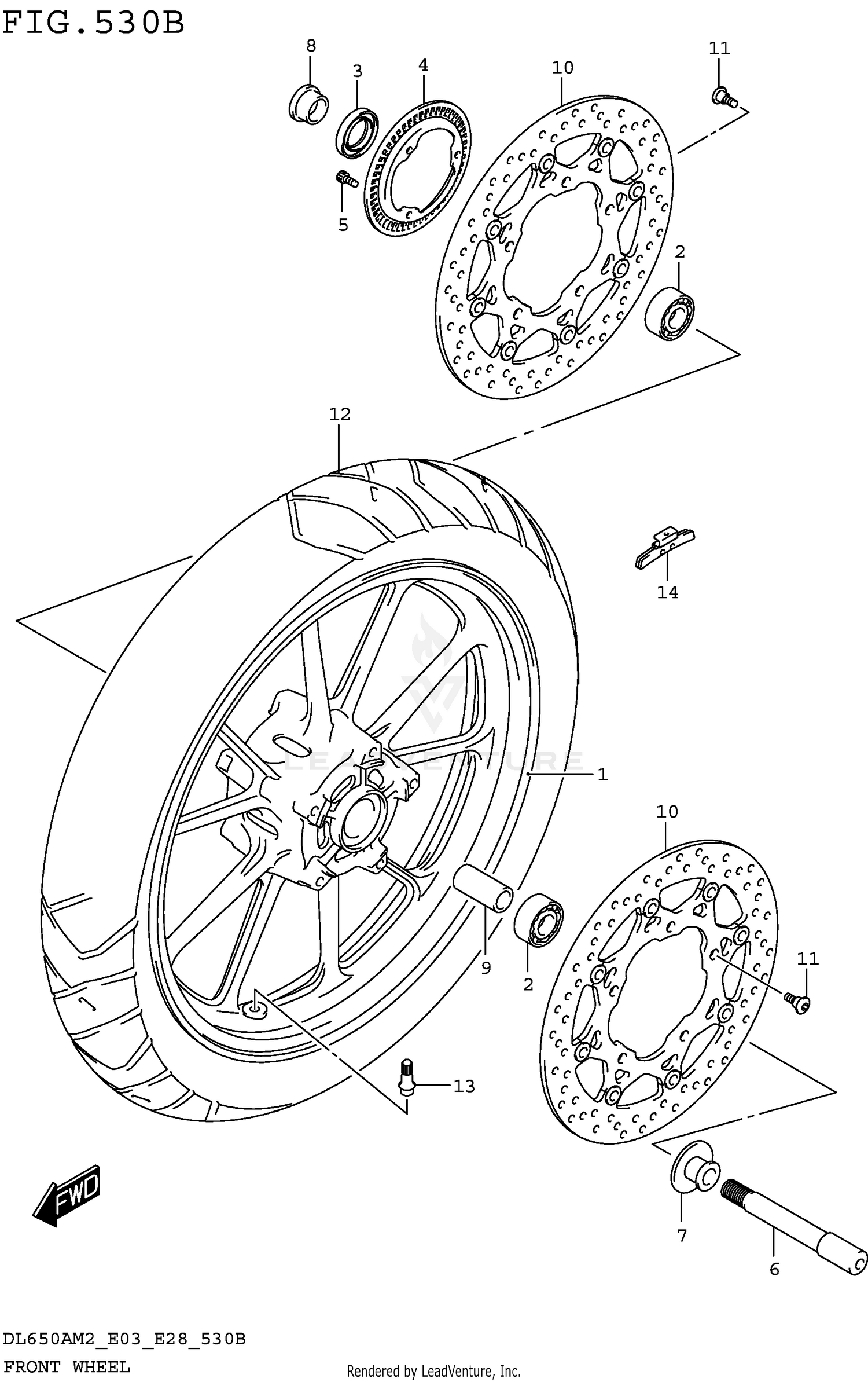 FRONT WHEEL (DL650AM2 E28)