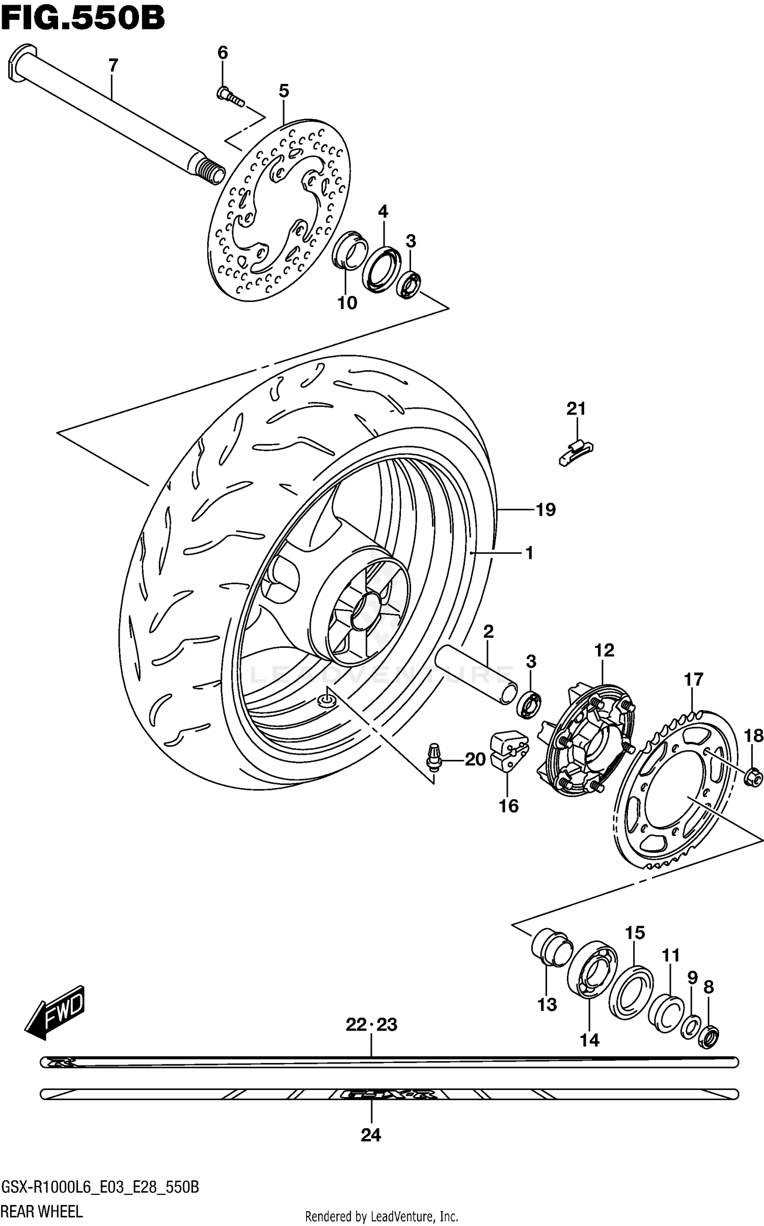 REAR WHEEL (GSX-R1000L6 E28)