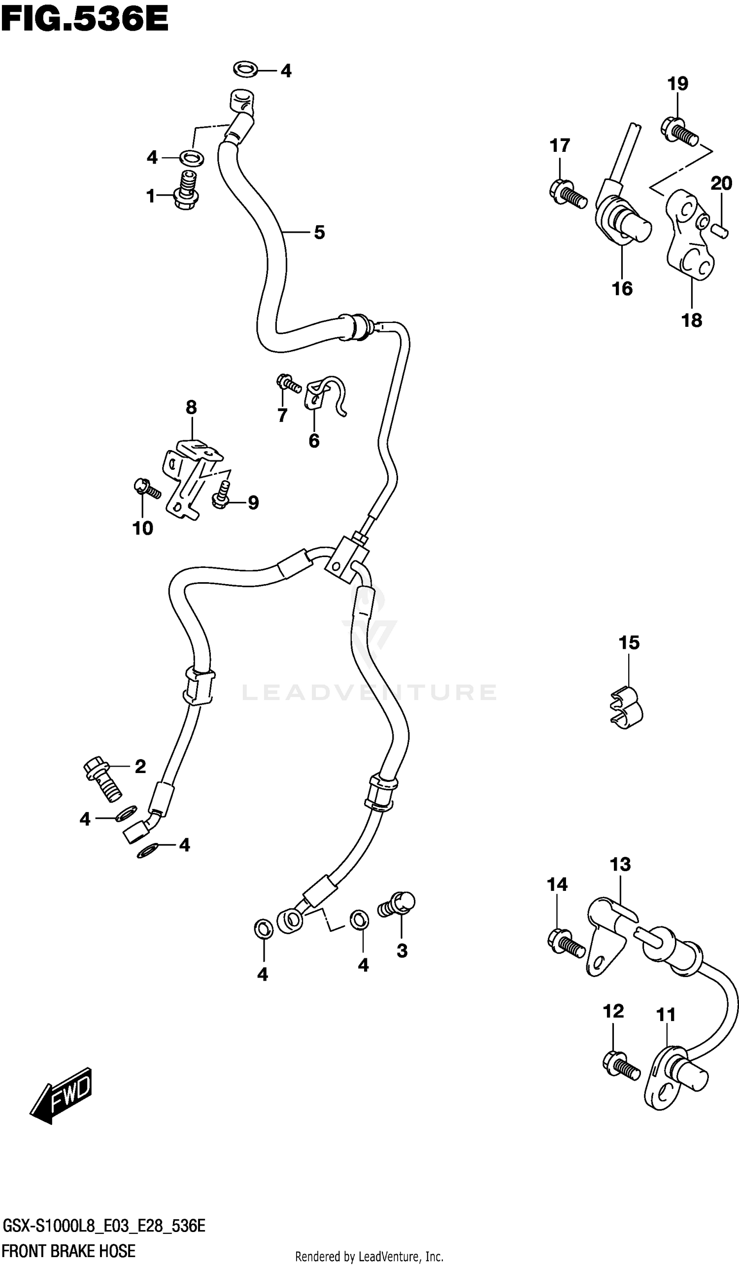 FRONT BRAKE HOSE (GSX-S1000L8 E33)