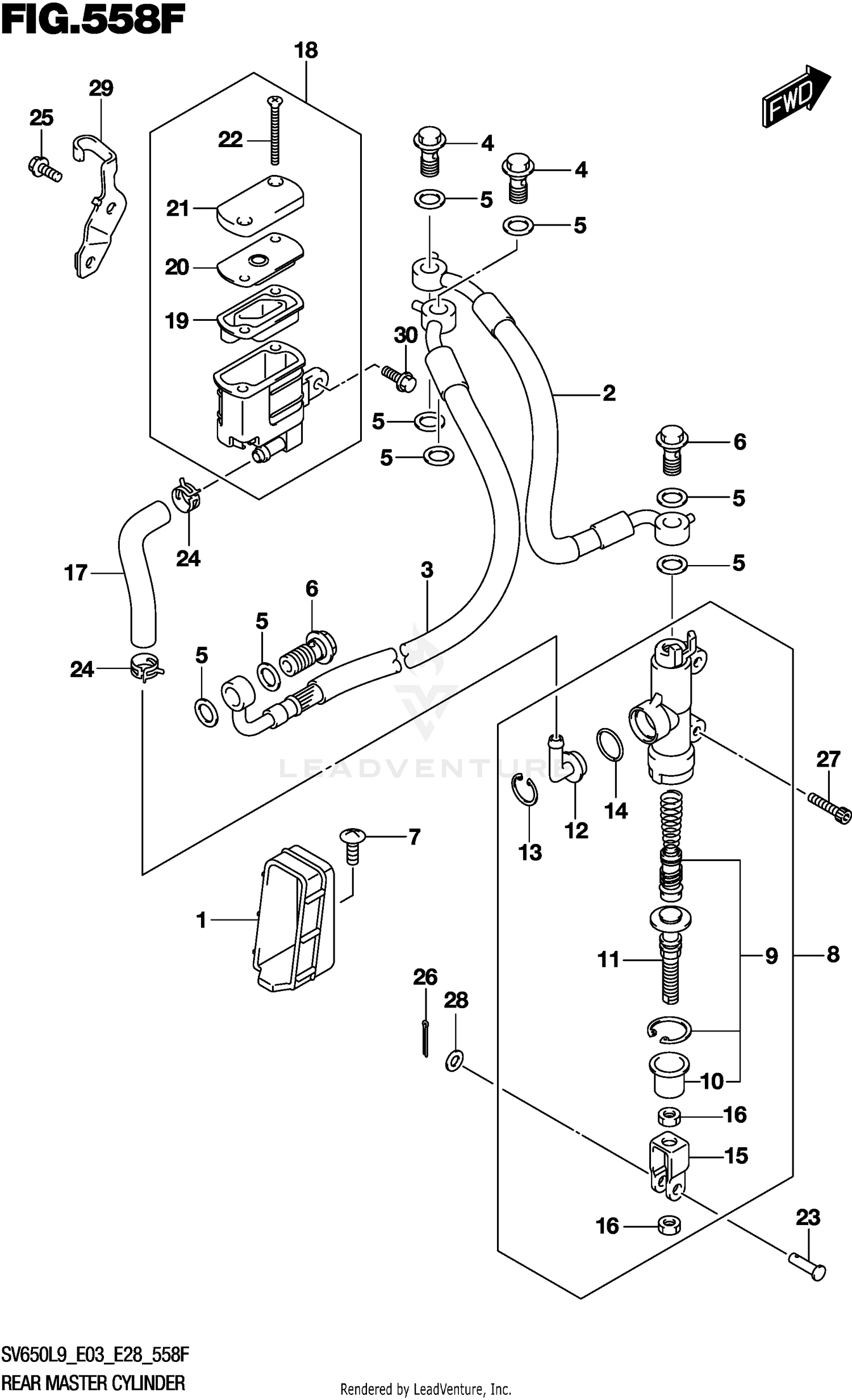 REAR MASTER CYLINDER (SV650XAL9 E33)