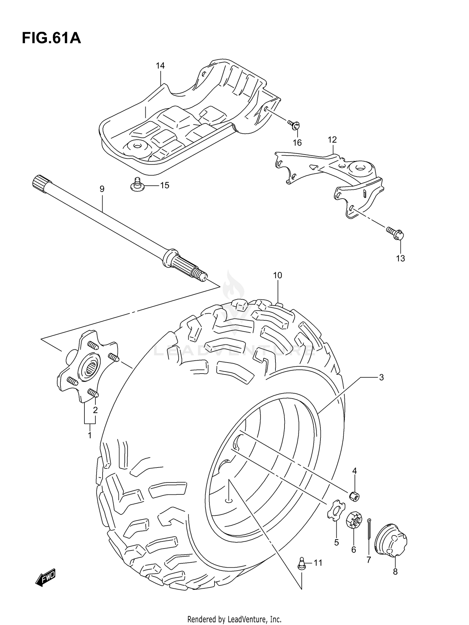 LEFT REAR WHEEL (MODEL K6/K7)