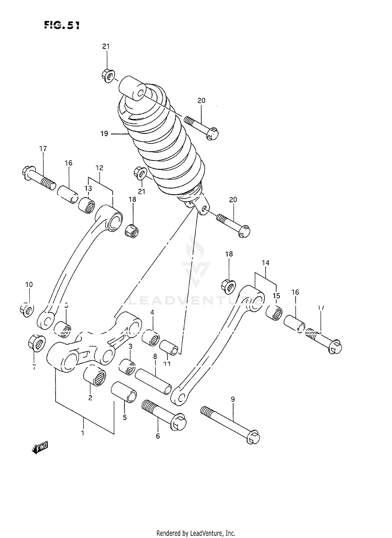 REAR CUSHION LEVER (MODEL J)