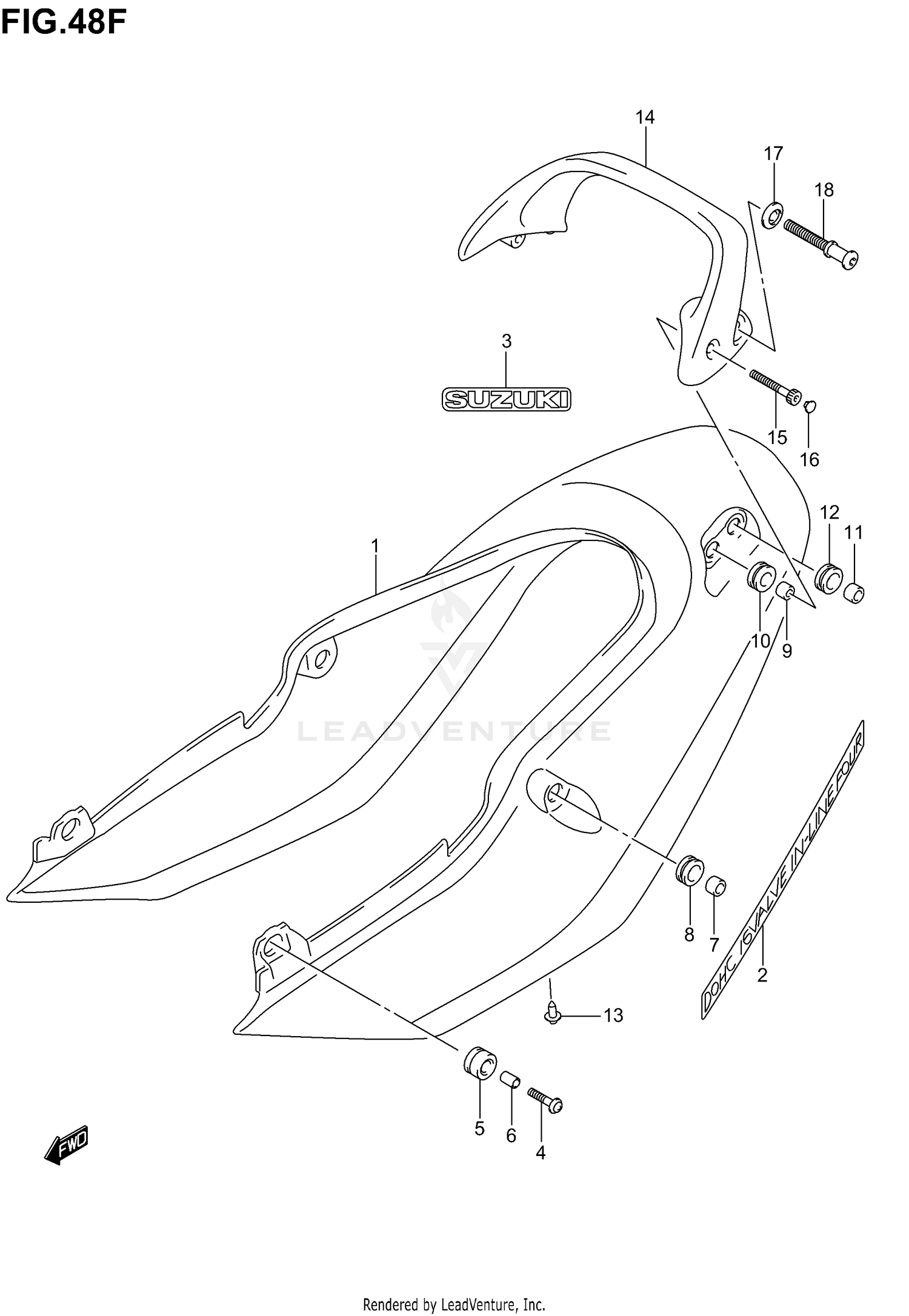 SEAT TAIL COVER (GSF1200SK4)