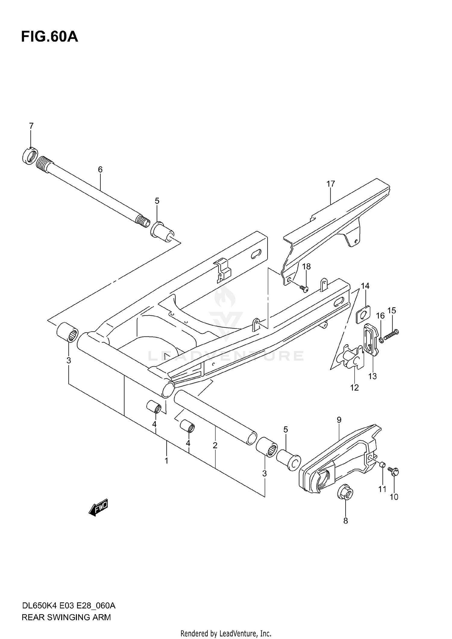 REAR SWINGING ARM (MODEL K5/K6)