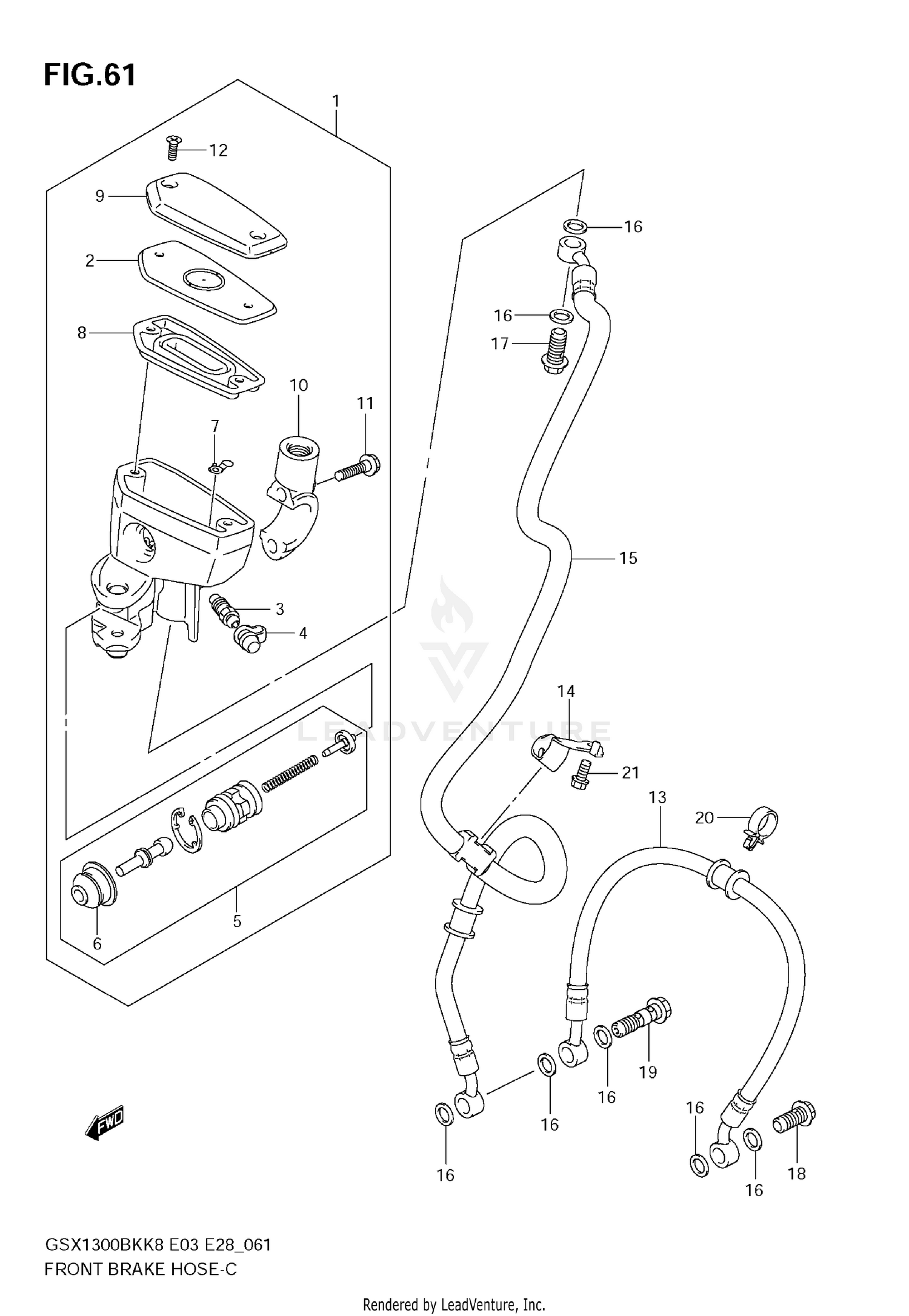 FRONT BRAKE HOSE (GSX1300BKK8/K9)
