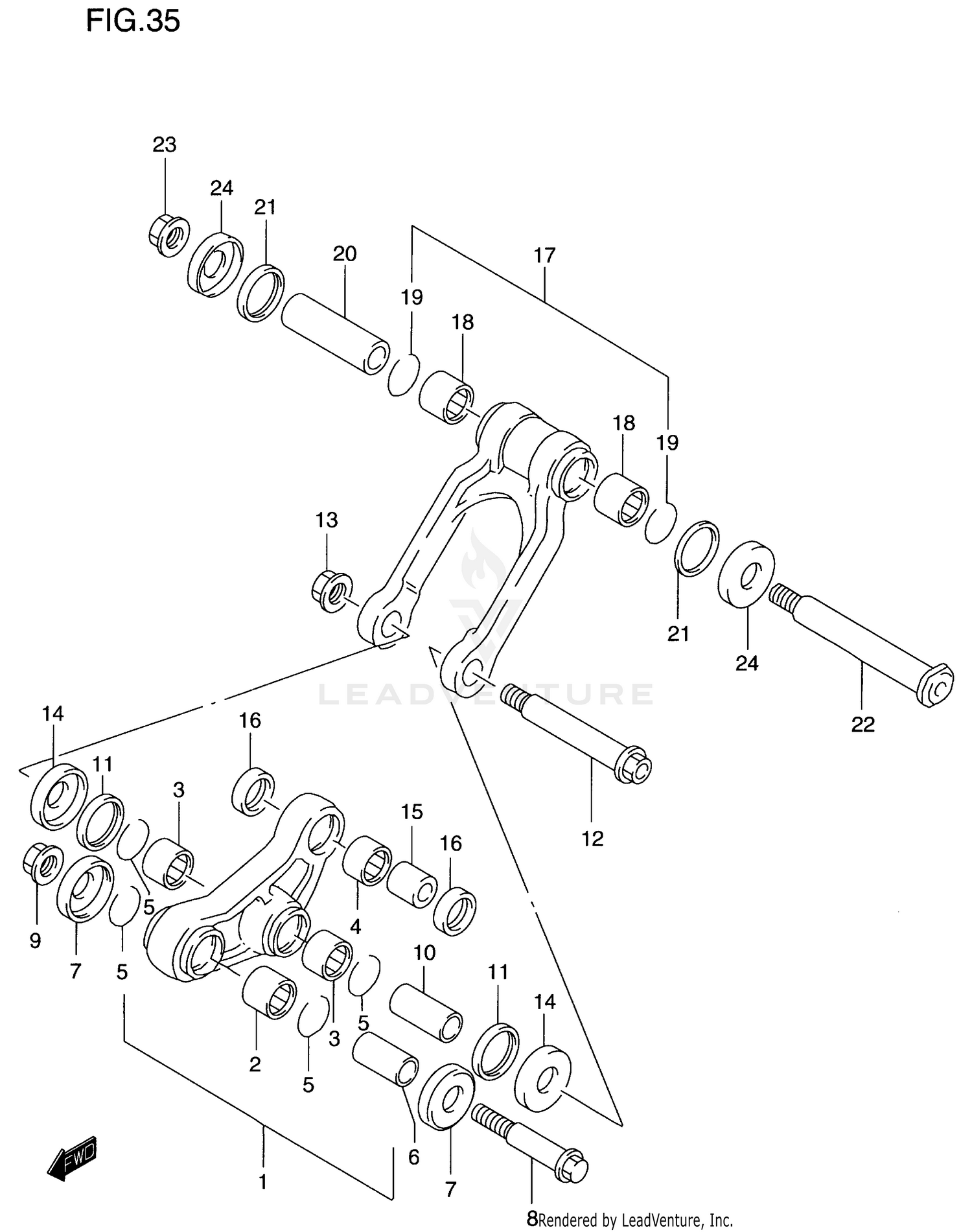REAR CUSHION LEVER (MODEL T/V)