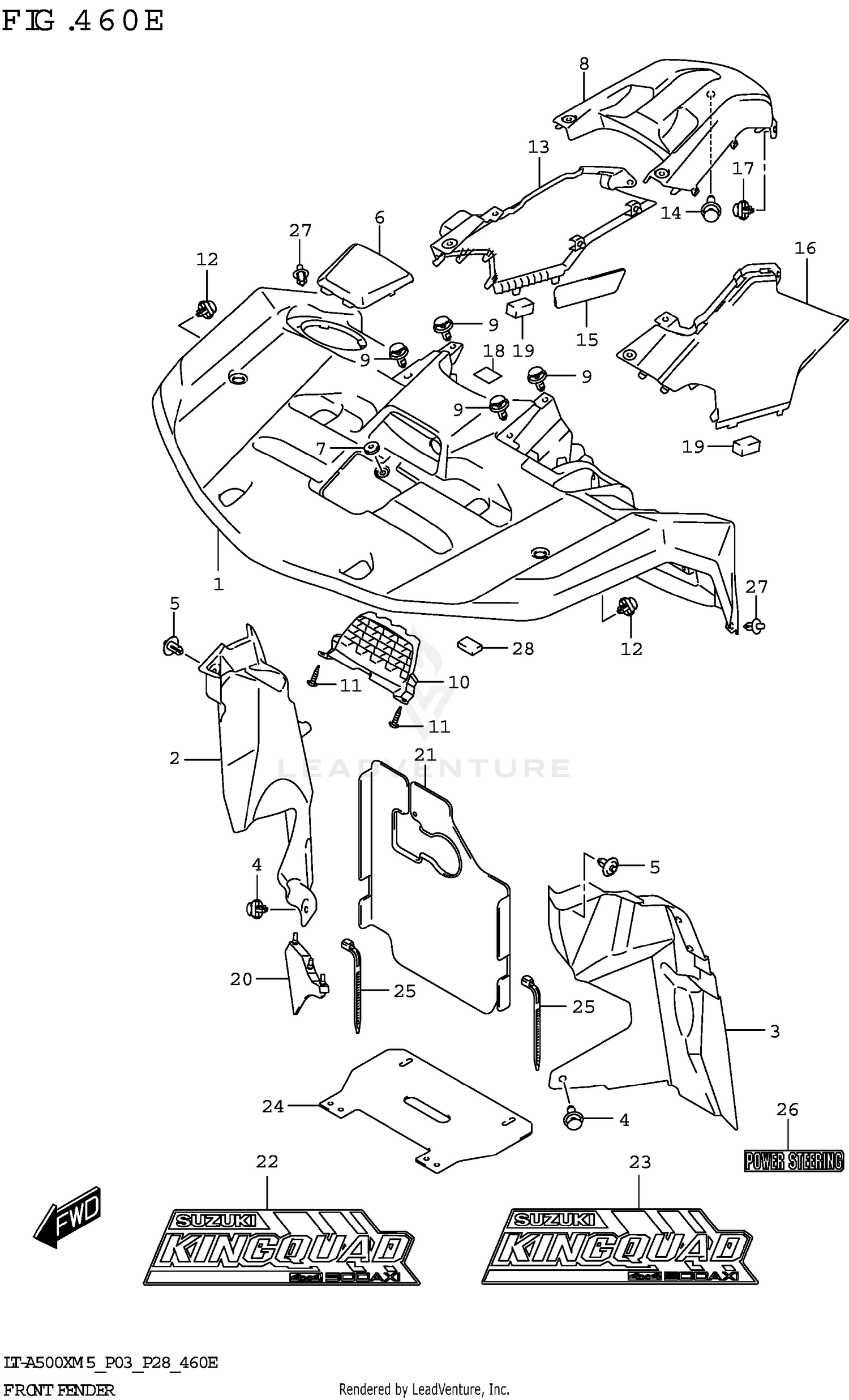 FRONT FENDER (LT-A500XP:P28)