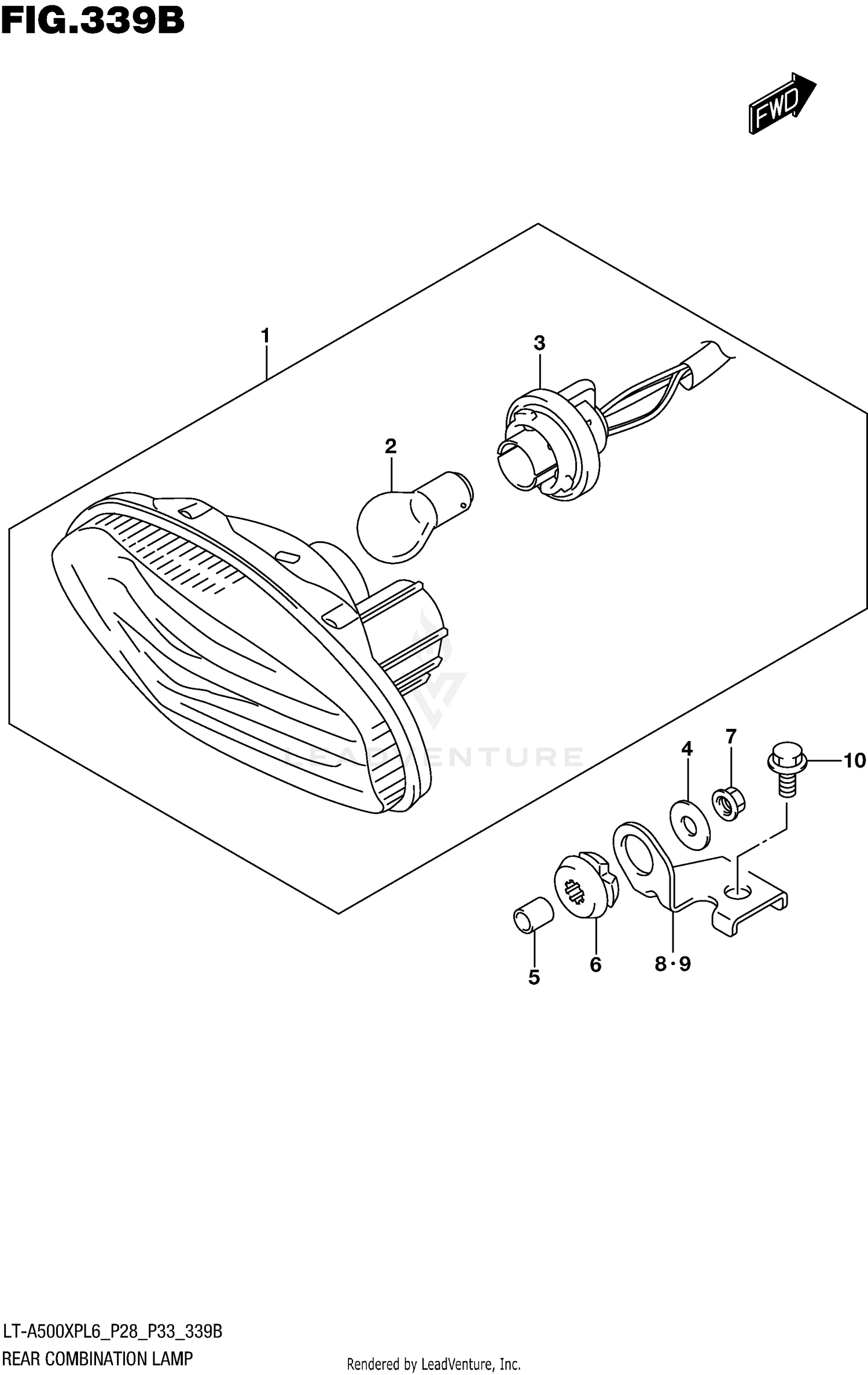 REAR COMBINATION LAMP (LT-A500XPL6 P33)