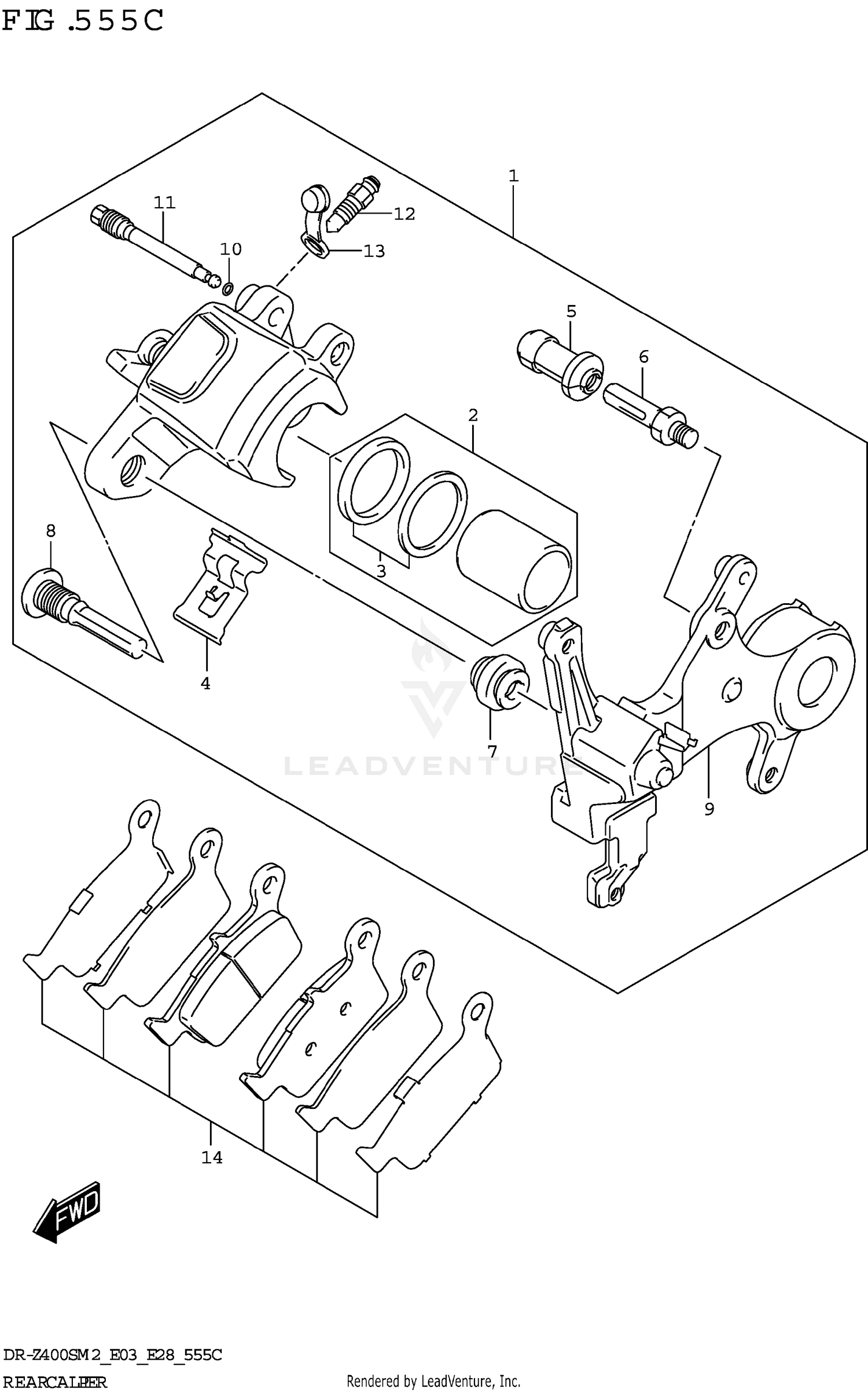 REAR CALIPER (DR-Z400SM)