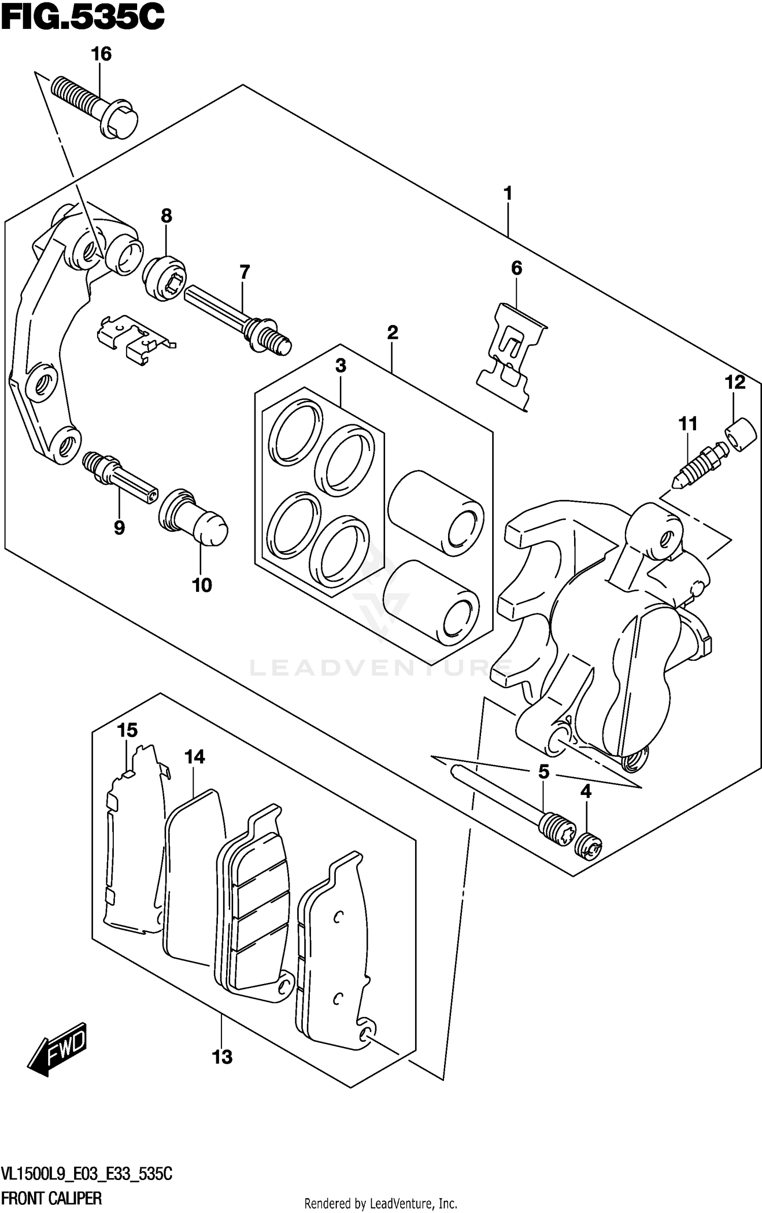 FRONT CALIPER (VL1500TL9 E03)
