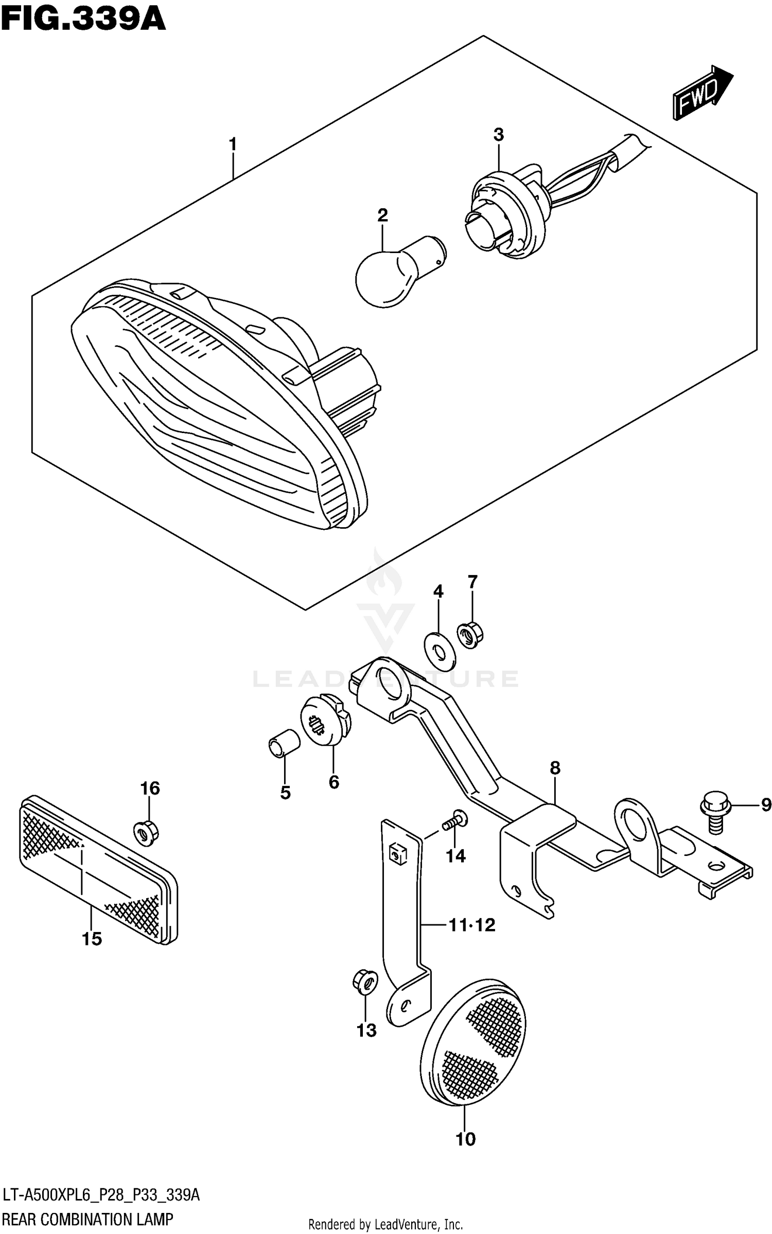 REAR COMBINATION LAMP (LT-A500XPL6 P28)