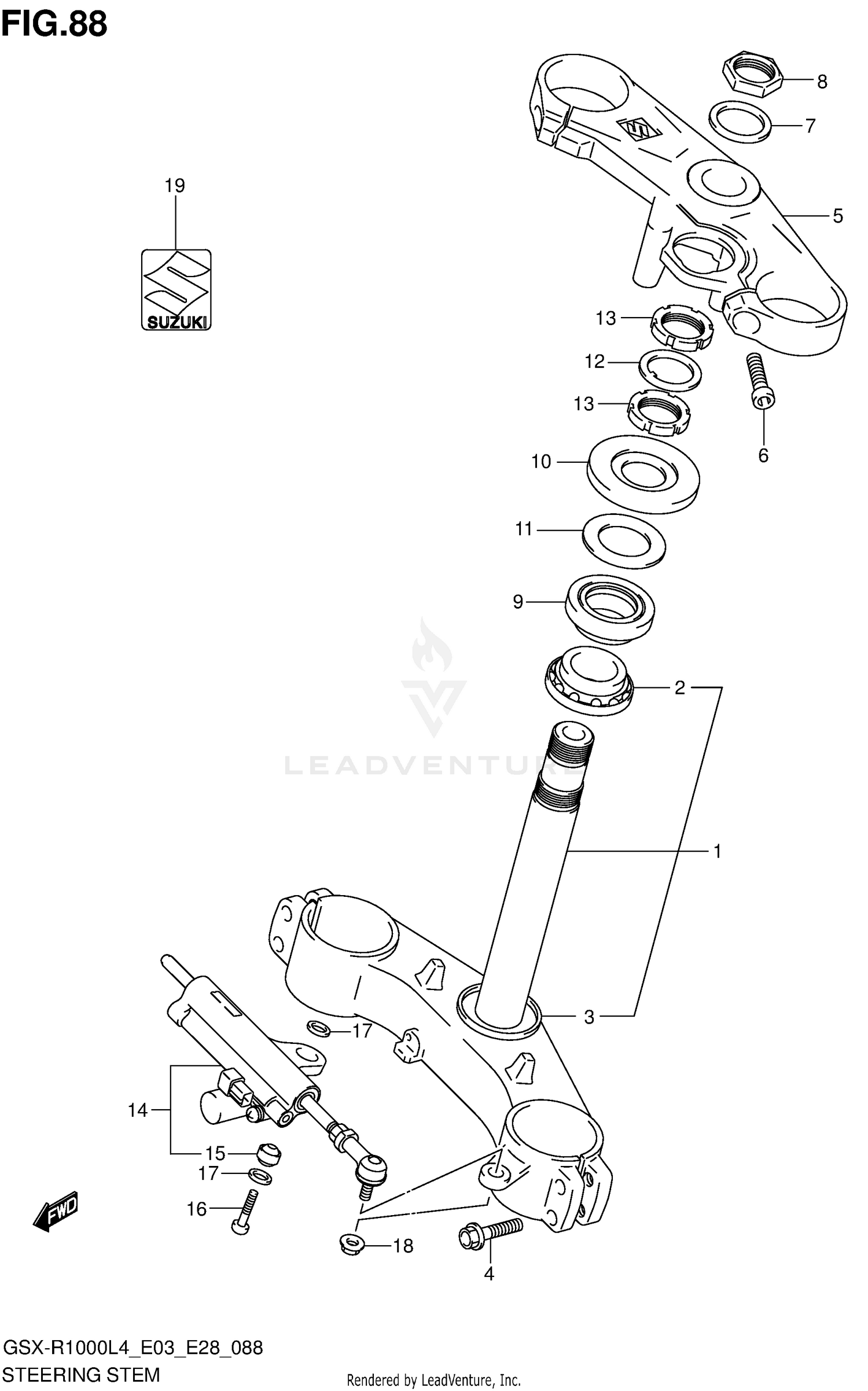 STEERING STEM (GSX-R1000L4 E33)