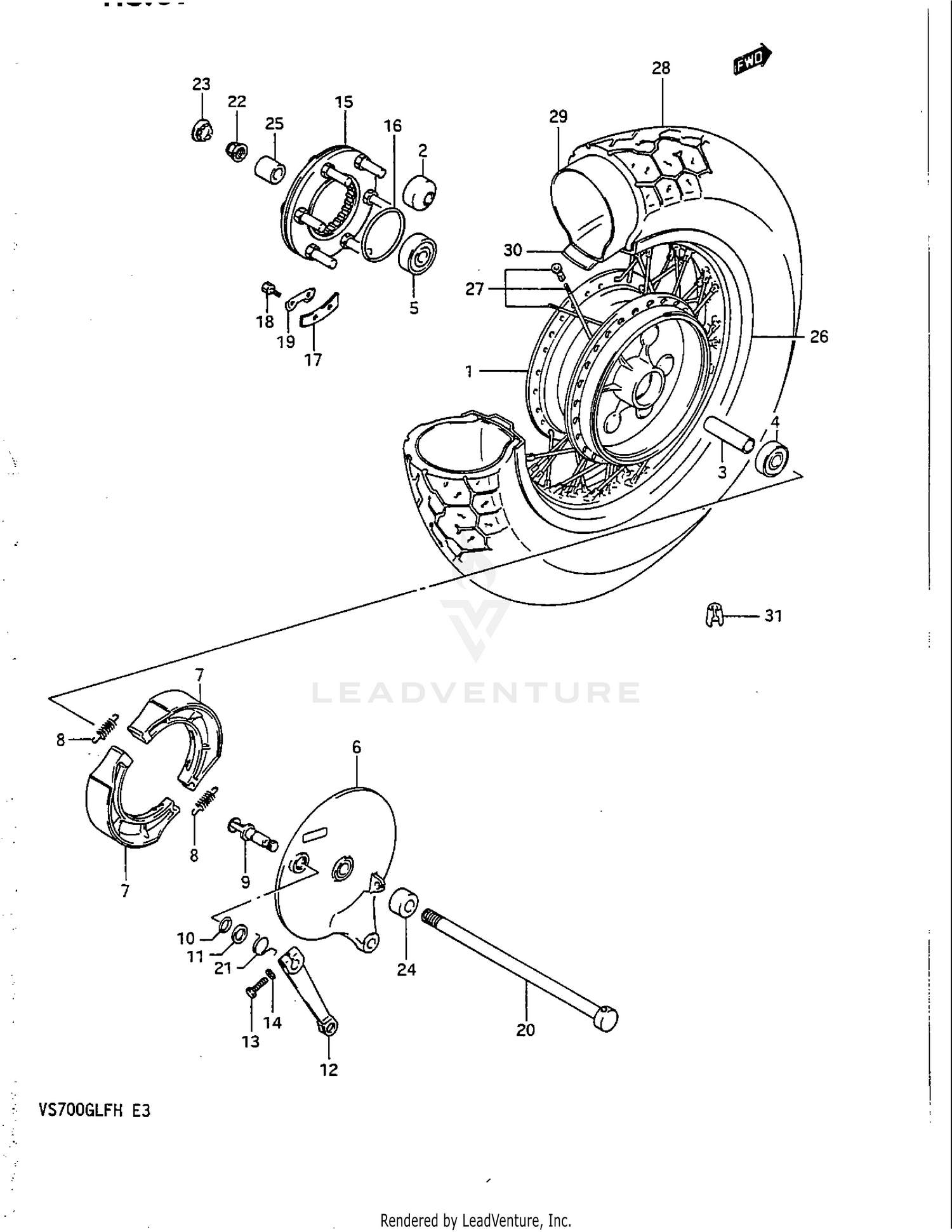 REAR WHEEL (VS700GLFH/GLPH)
