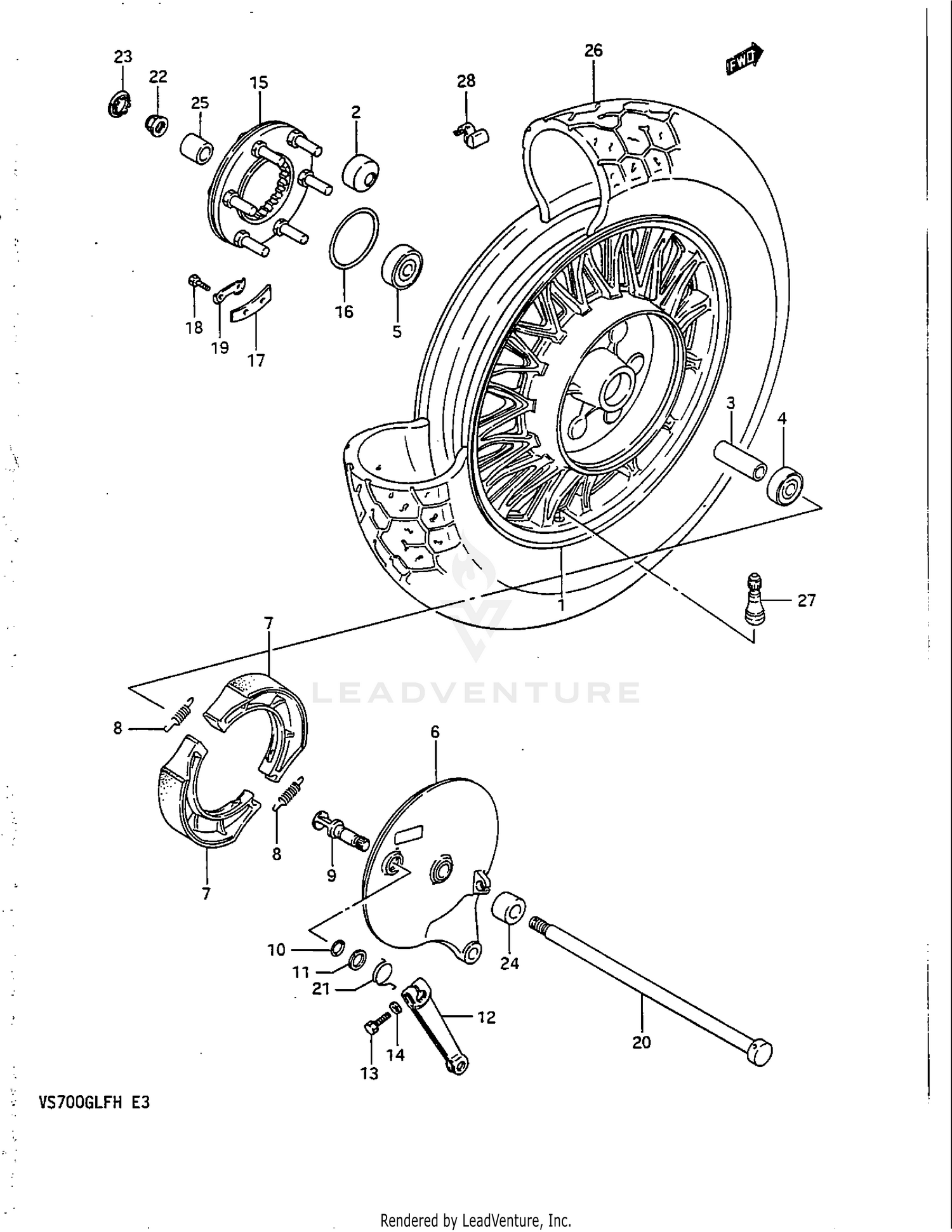REAR WHEEL (VS700GLEFH/GLEPH)