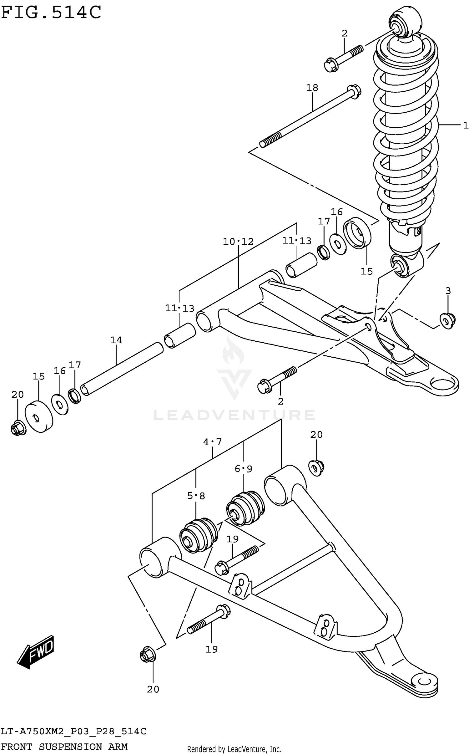 FRONT SUSPENSION ARM (LT-A750XM2 P33)
