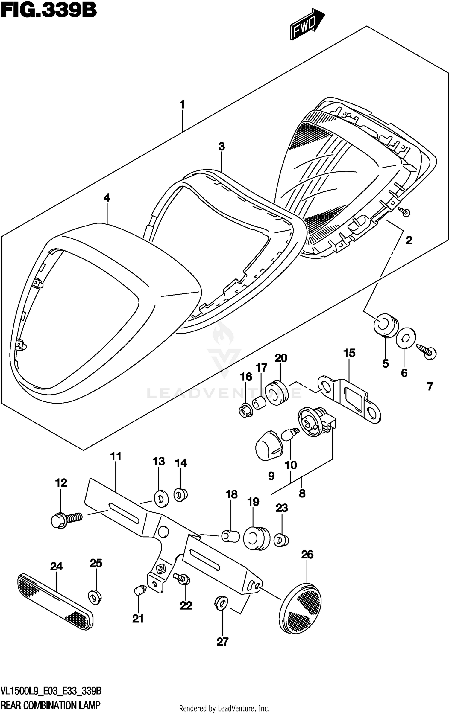 REAR COMBINATION LAMP (VL1500BL9 E33)