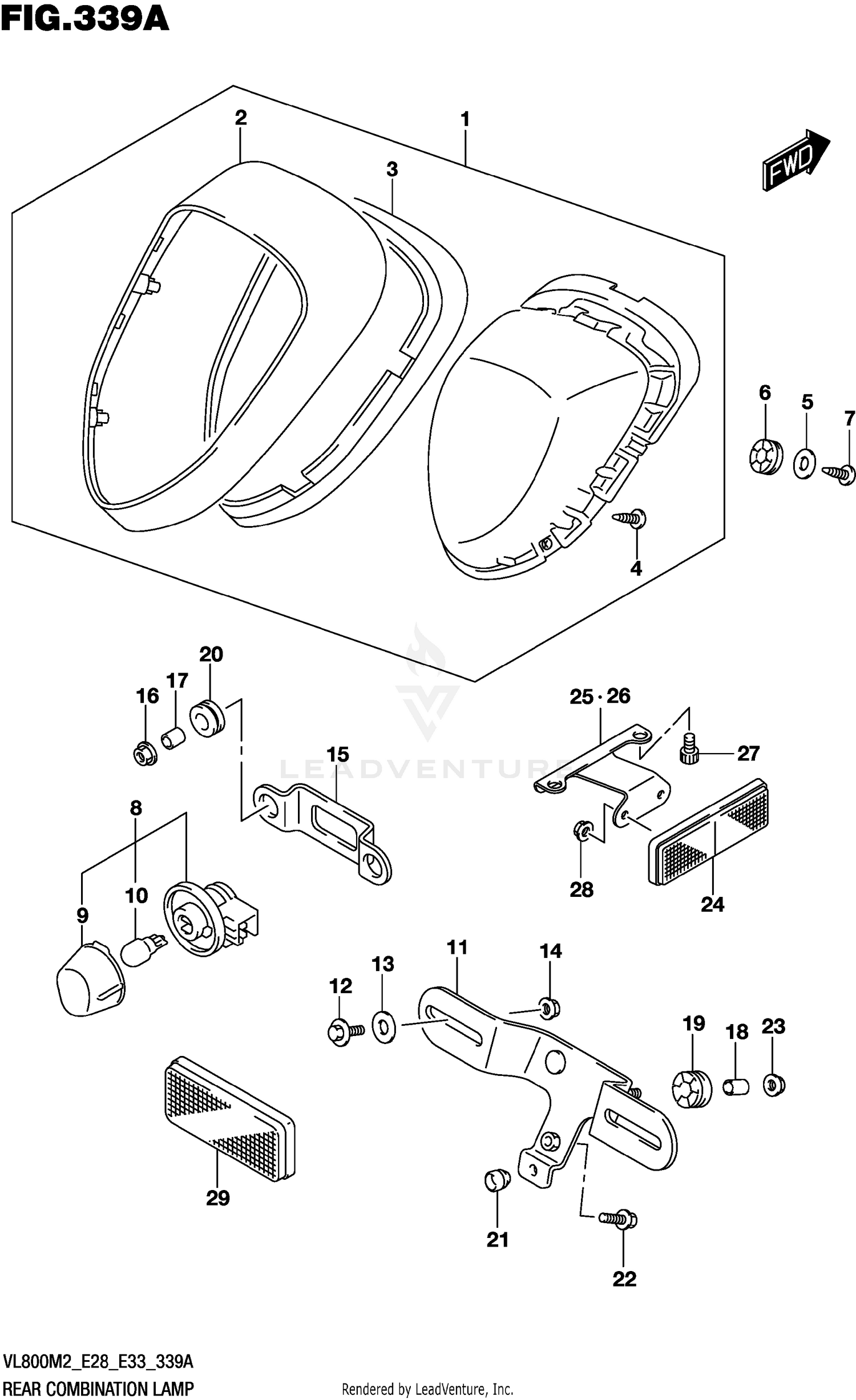 REAR COMBINATION LAMP (E28)