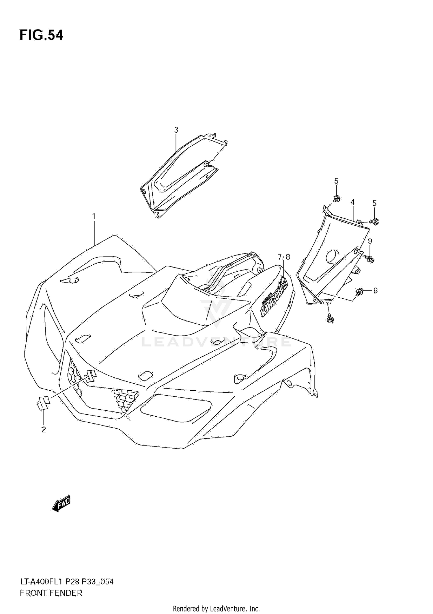 FRONT FENDER (LT-A400FL1 E28)