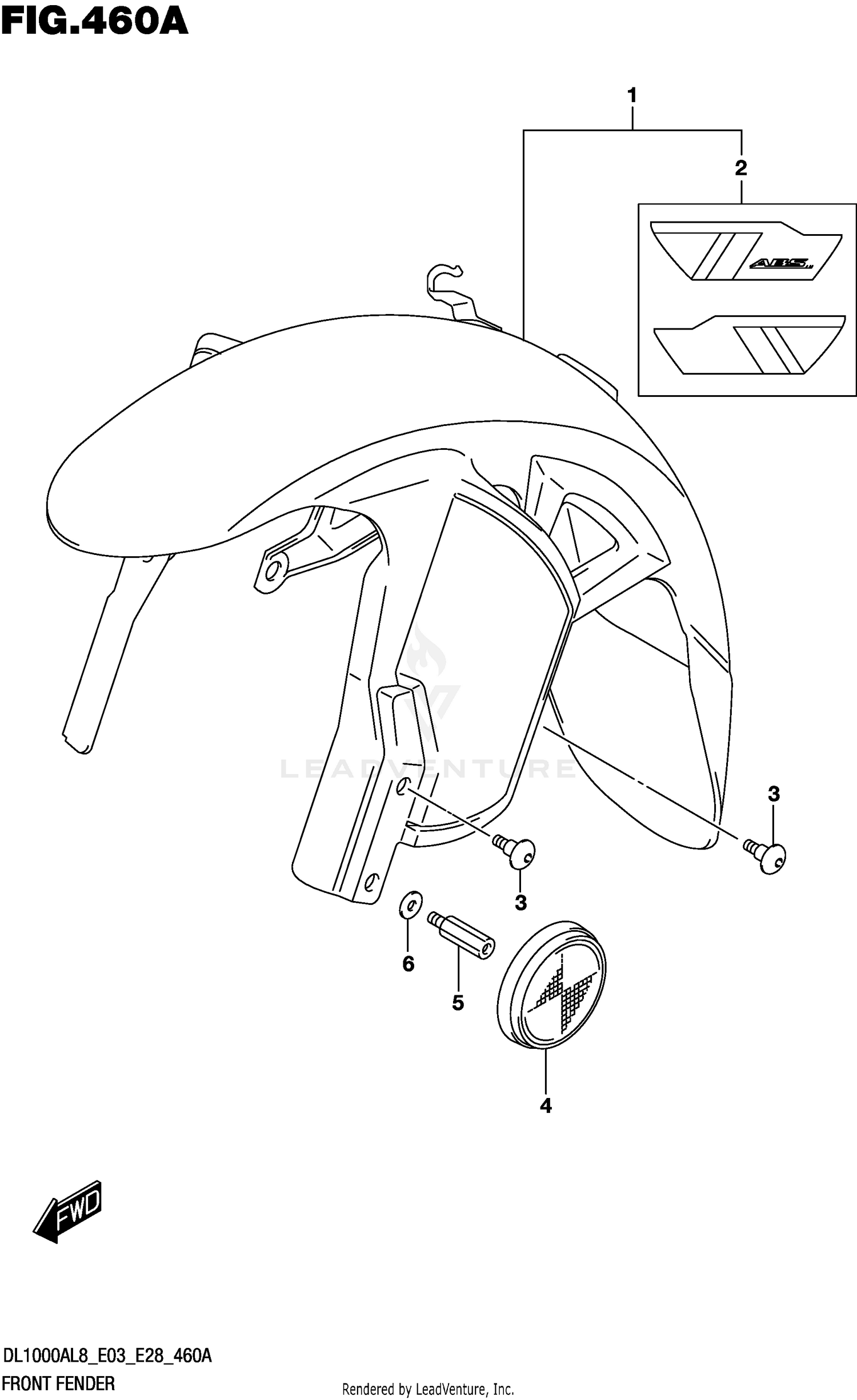 FRONT FENDER (DL1000AL8 E03) (FOR YU1)