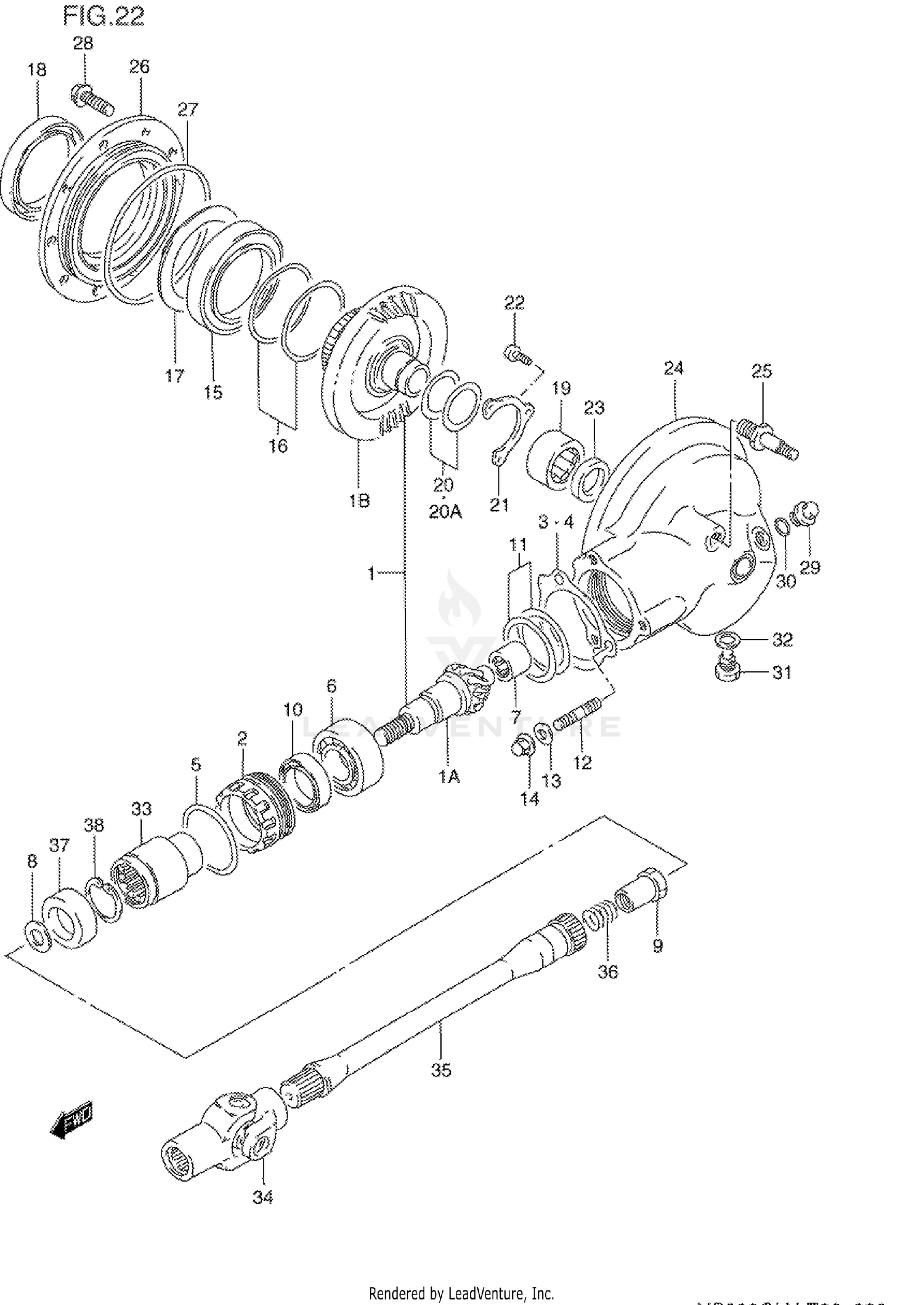 PROPELLER SHAFT - FINAL DRIVE GEAR