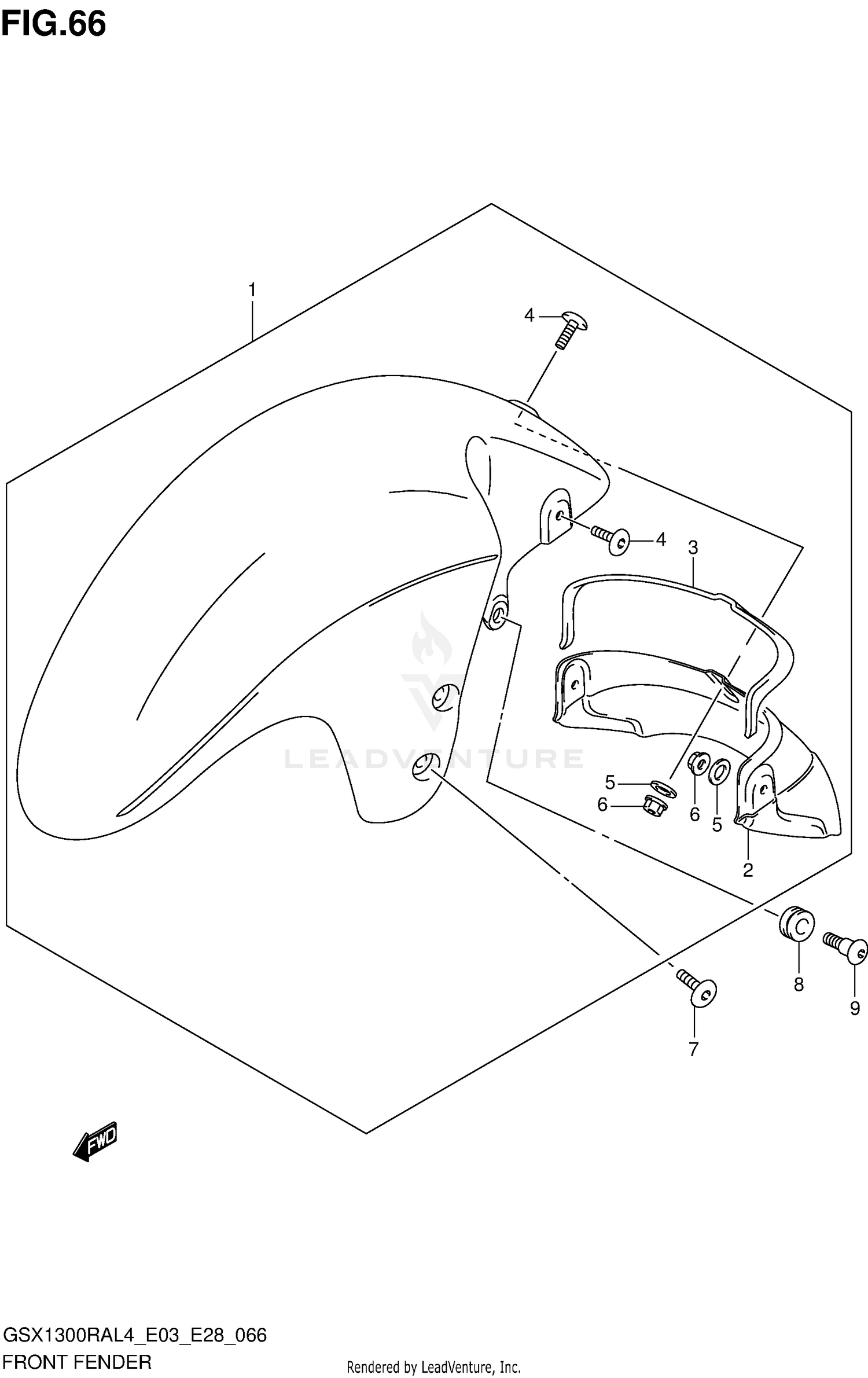 FRONT FENDER (GSX1300RAL4 E33)
