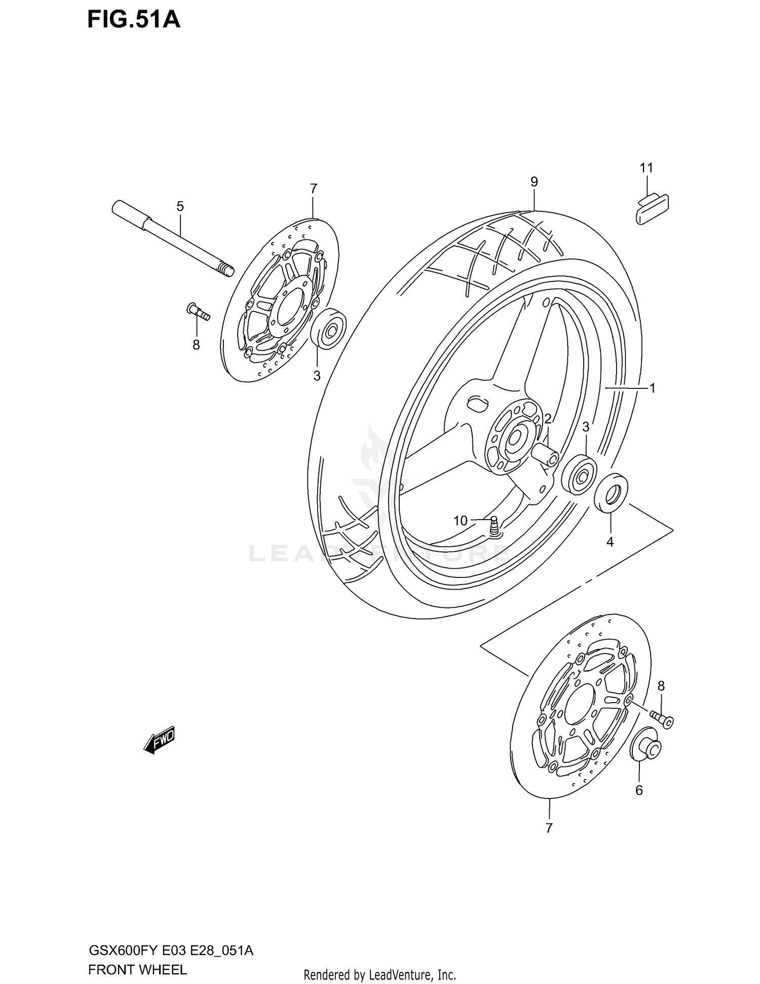 FRONT WHEEL (MODEL K3)