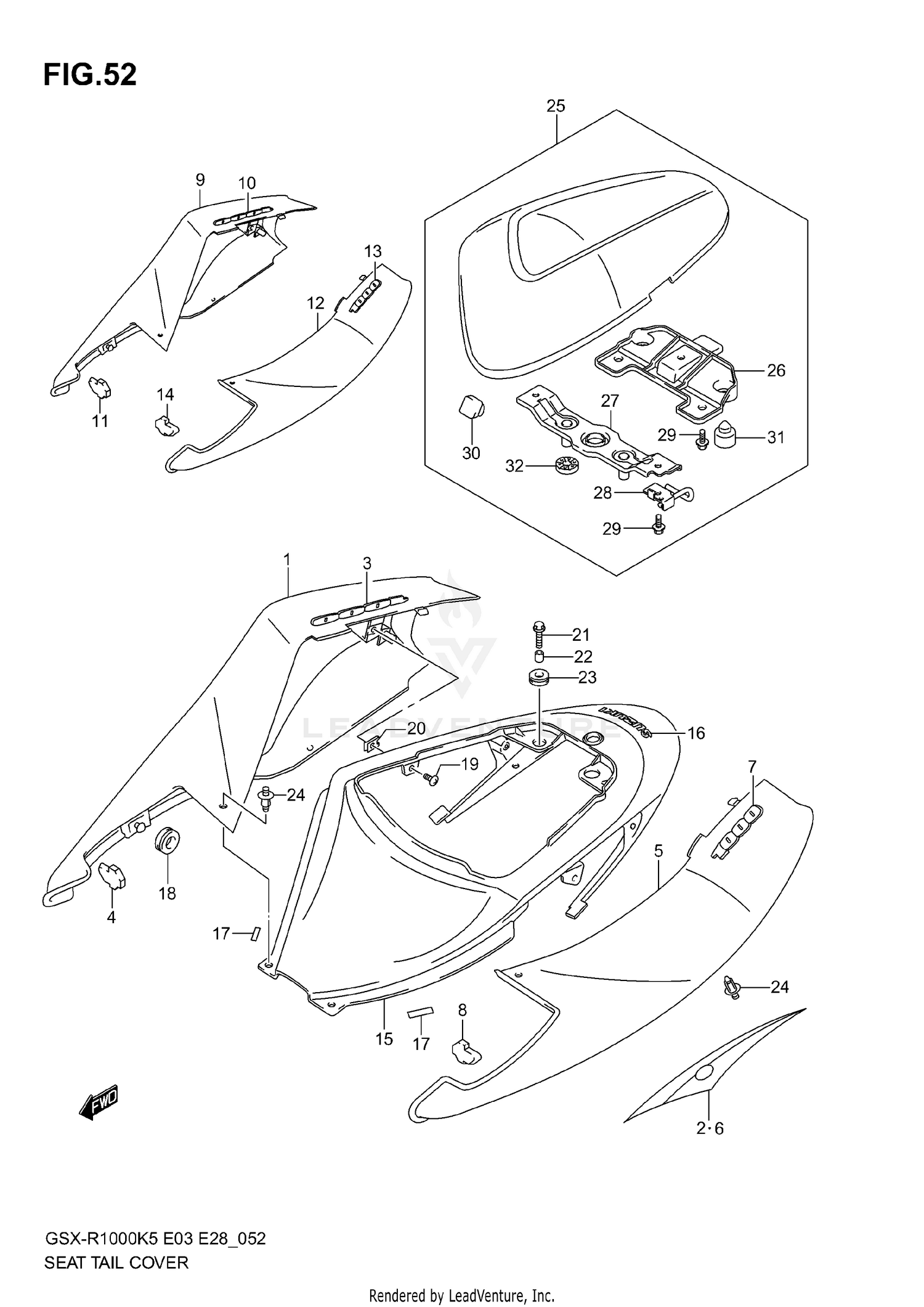 SEAT TAIL COVER (MODEL K5)