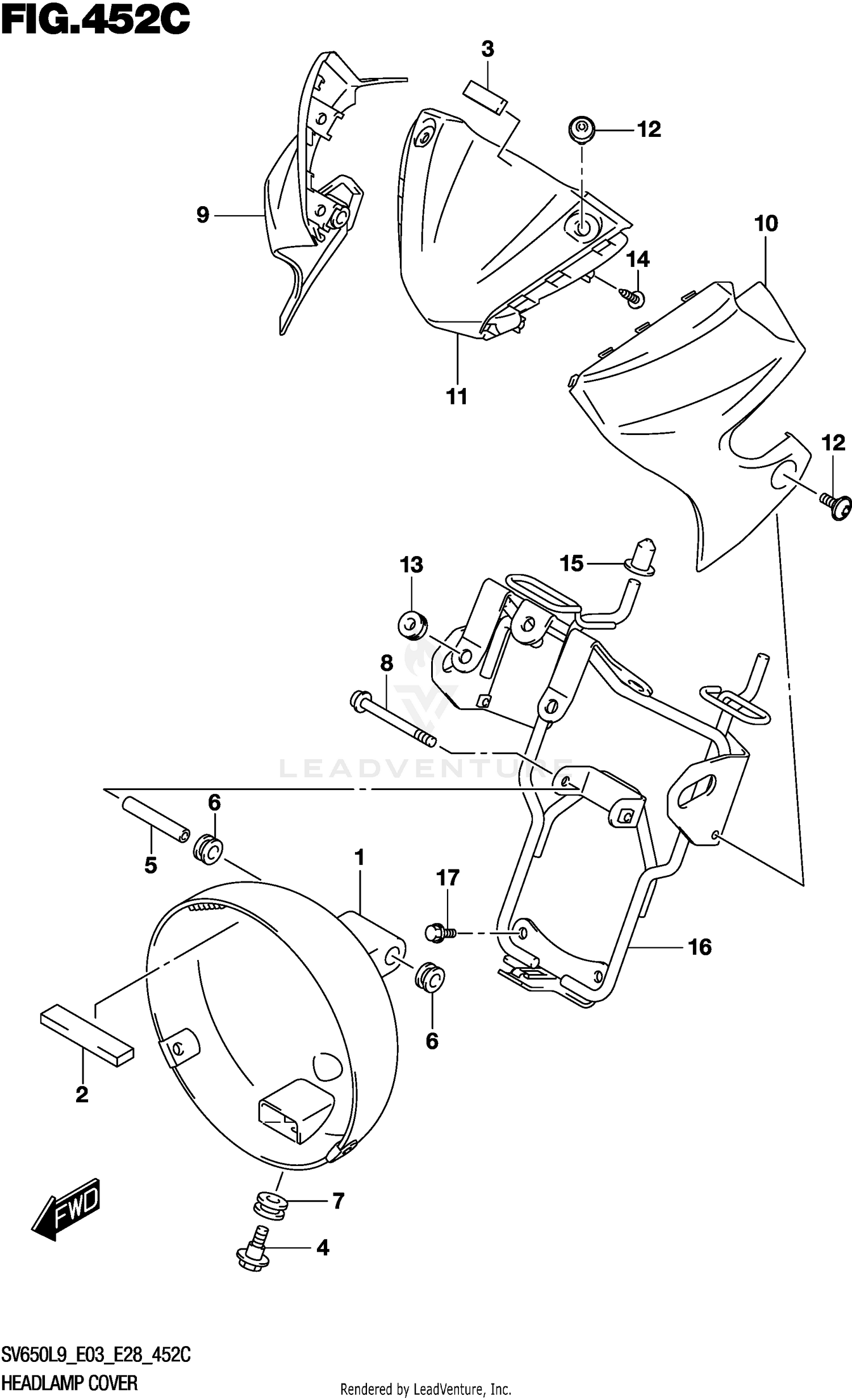 HEADLAMP COVER (SV650AL9 E28)
