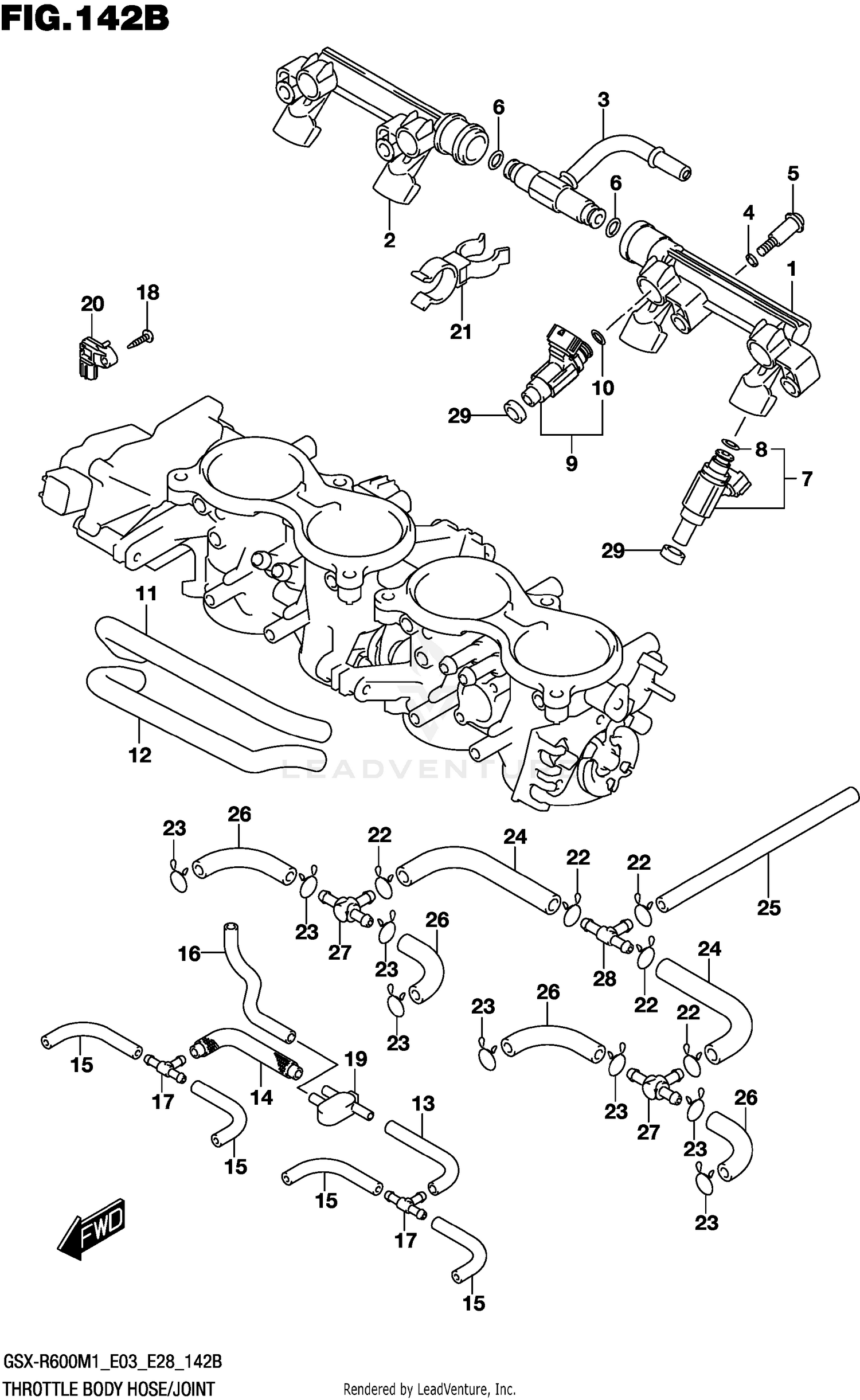 THROTTLE BODY HOSE/JOINT (E33)