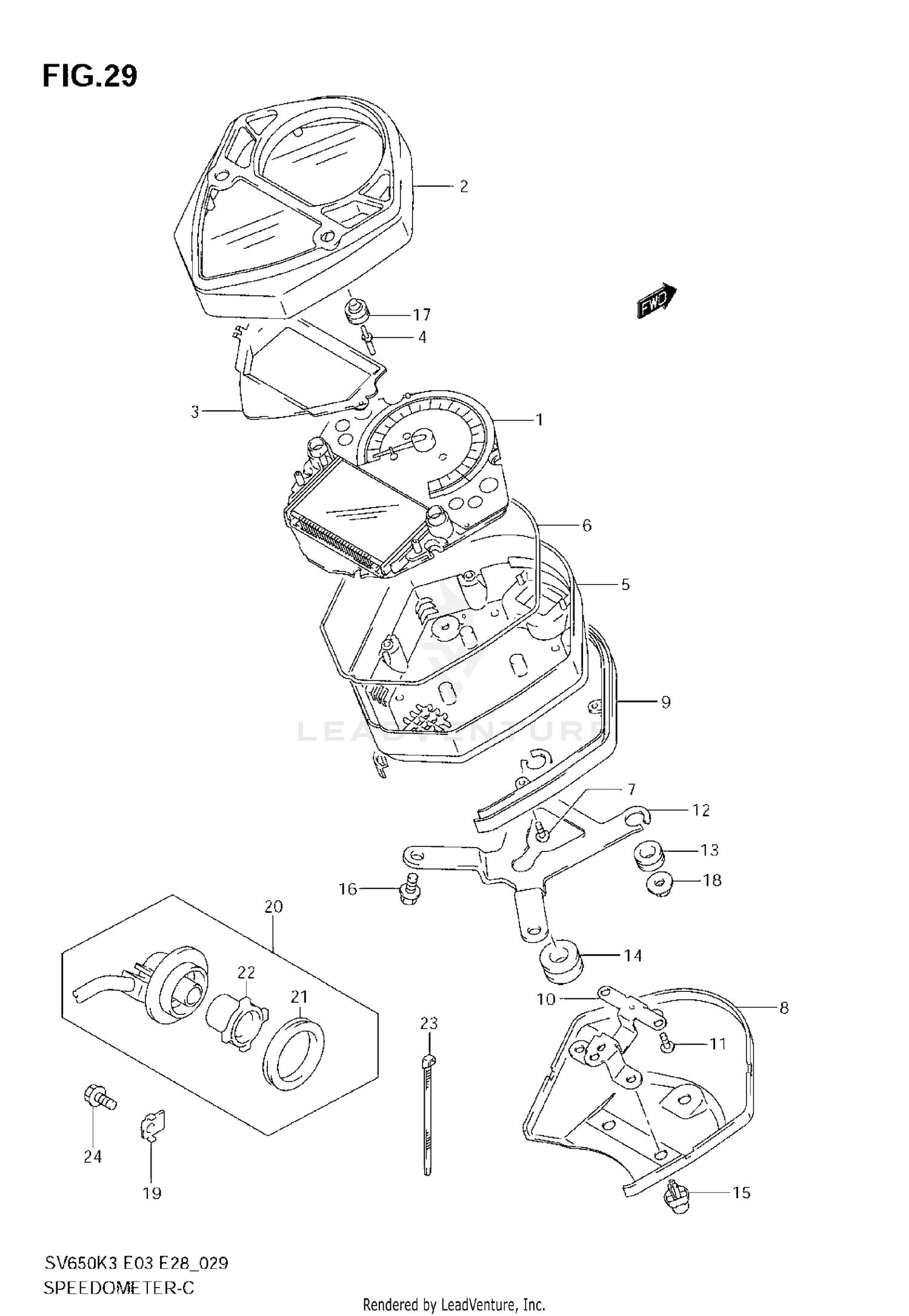 SPEEDOMETER (SV650K3/K4)