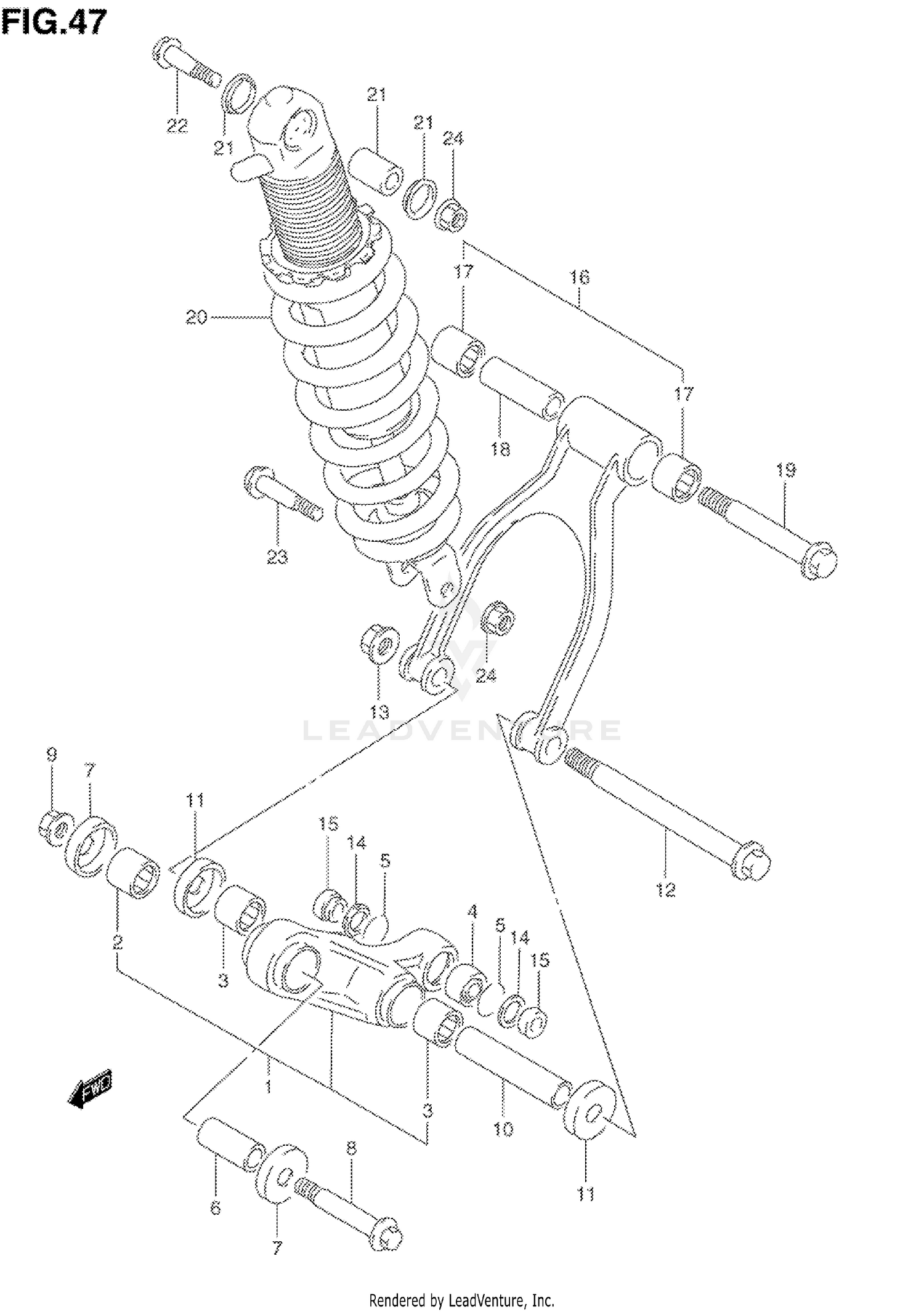 REAR CUSHION LEVER (MODEL N/P)
