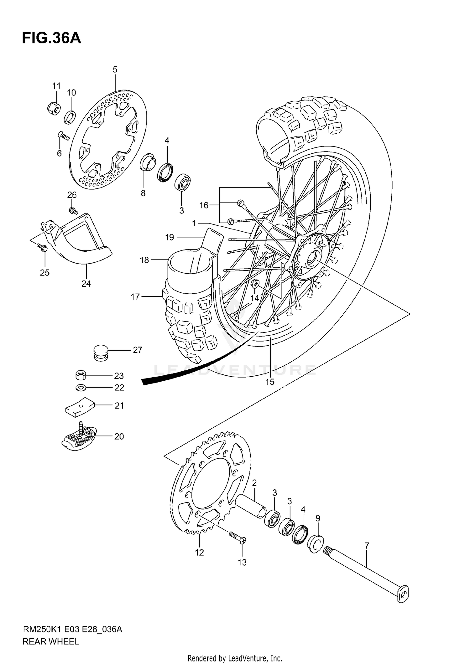 REAR WHEEL (MODEL K3)