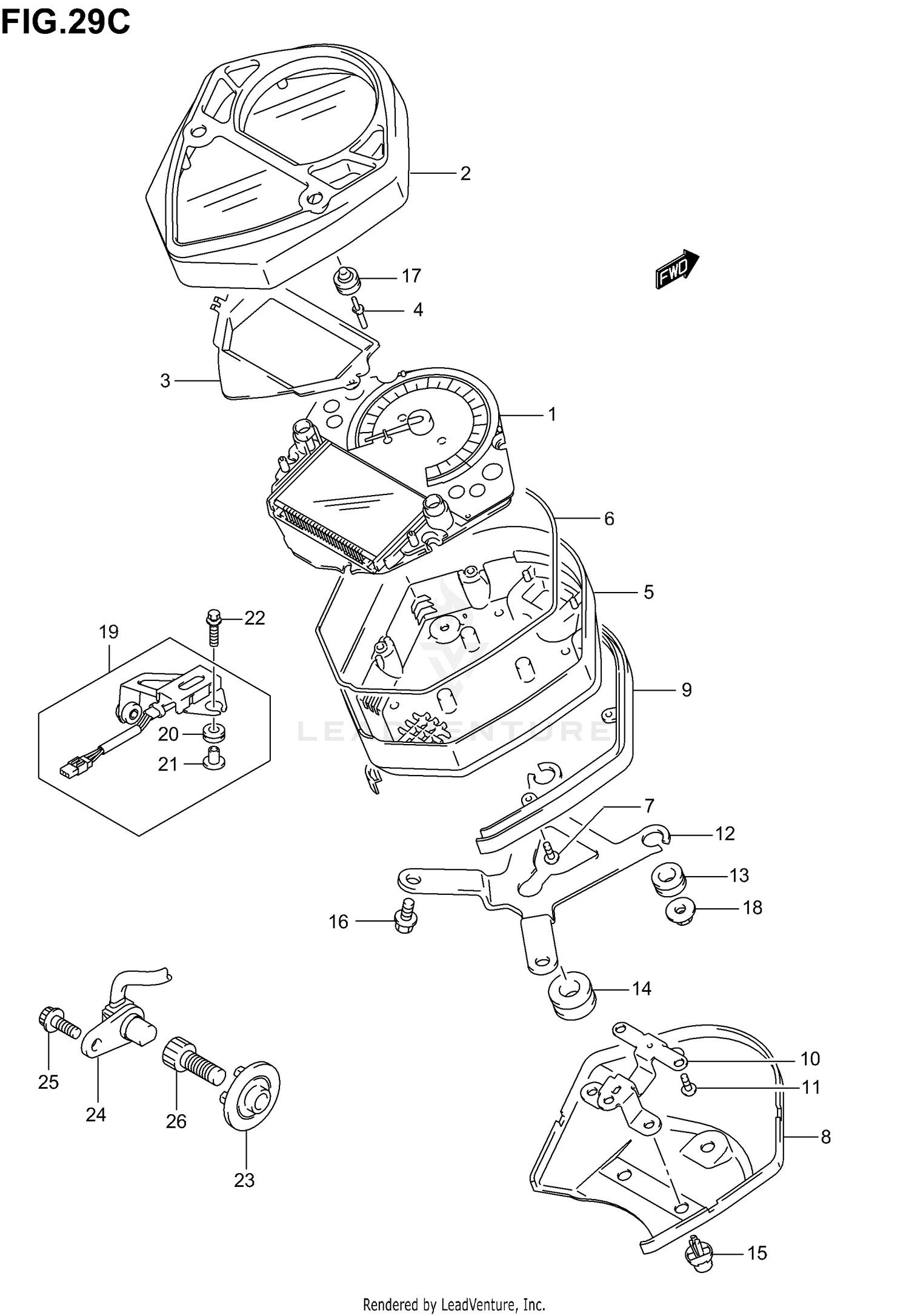 SPEEDOMETER (SV1000K5) NOT FOR U.S. MARKET