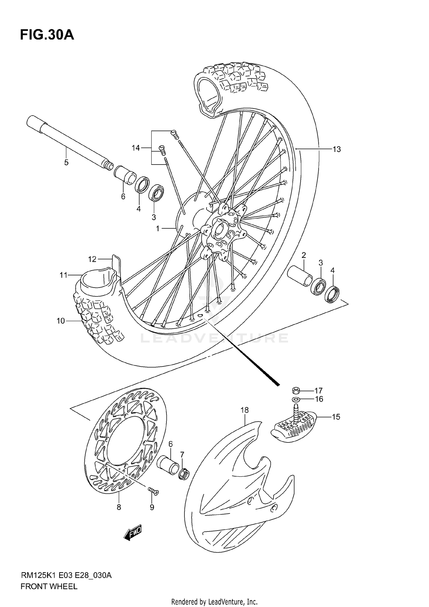 FRONT WHEEL (MODEL K5/K6)