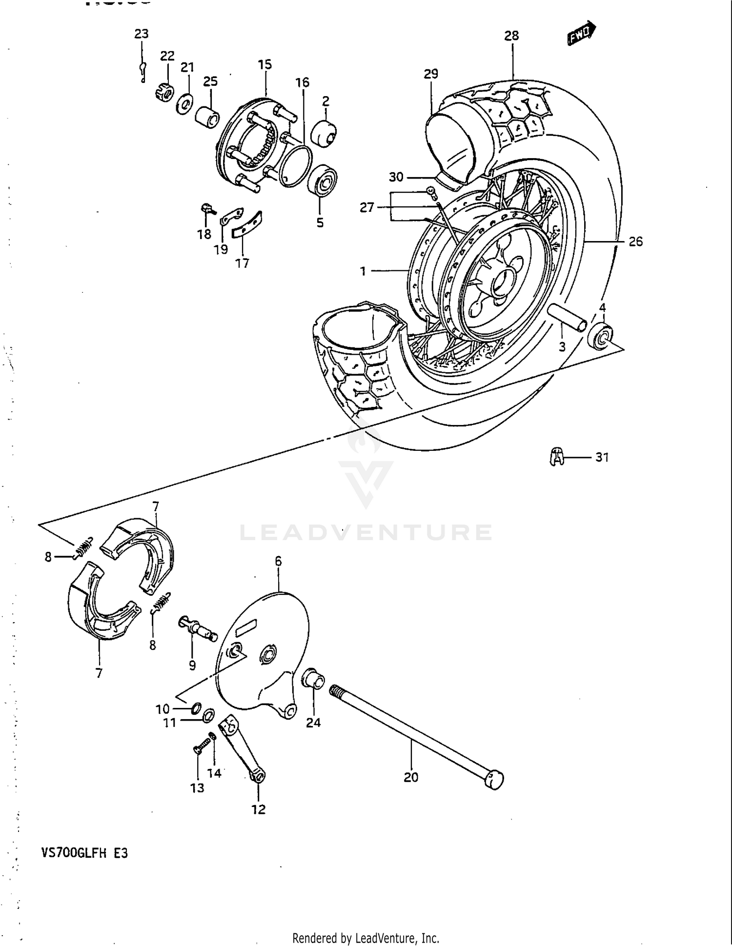 REAR WHEEL (VS700GLFG/GLPG)