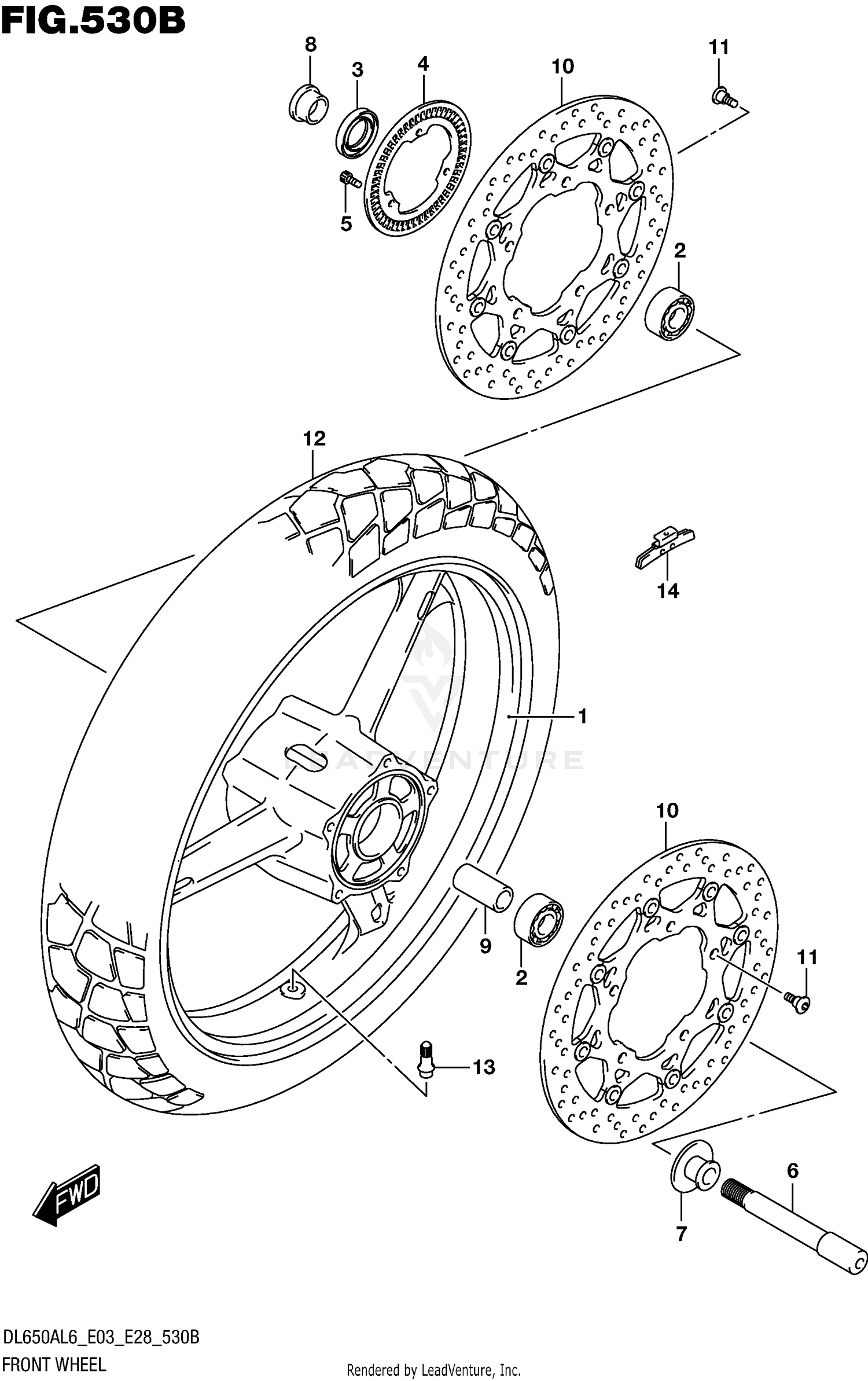 FRONT WHEEL (DL650AL6 E33)
