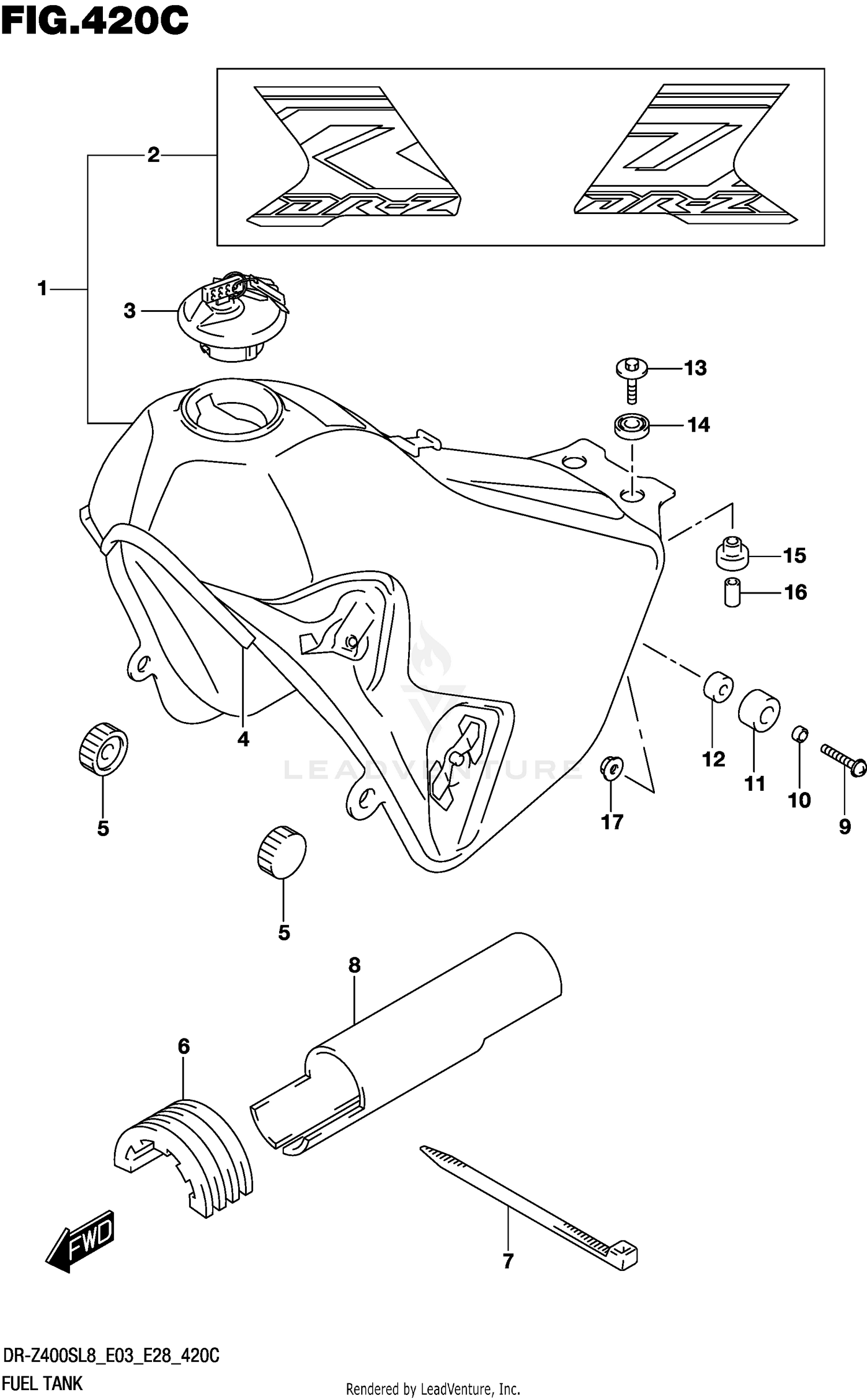 FUEL TANK (DR-Z400SL8 E33)