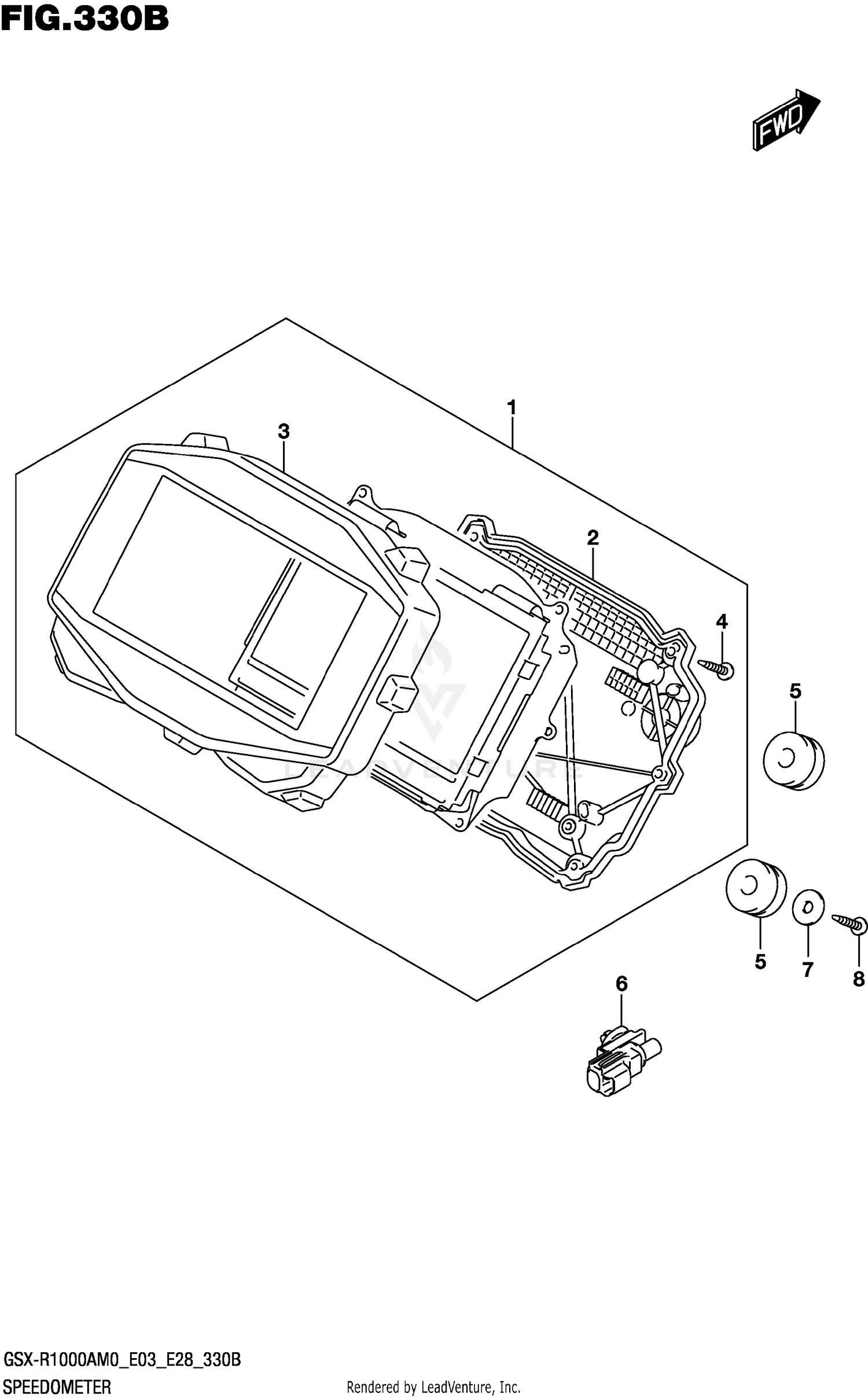 SPEEDOMETER (GSX-R1000A:E28)