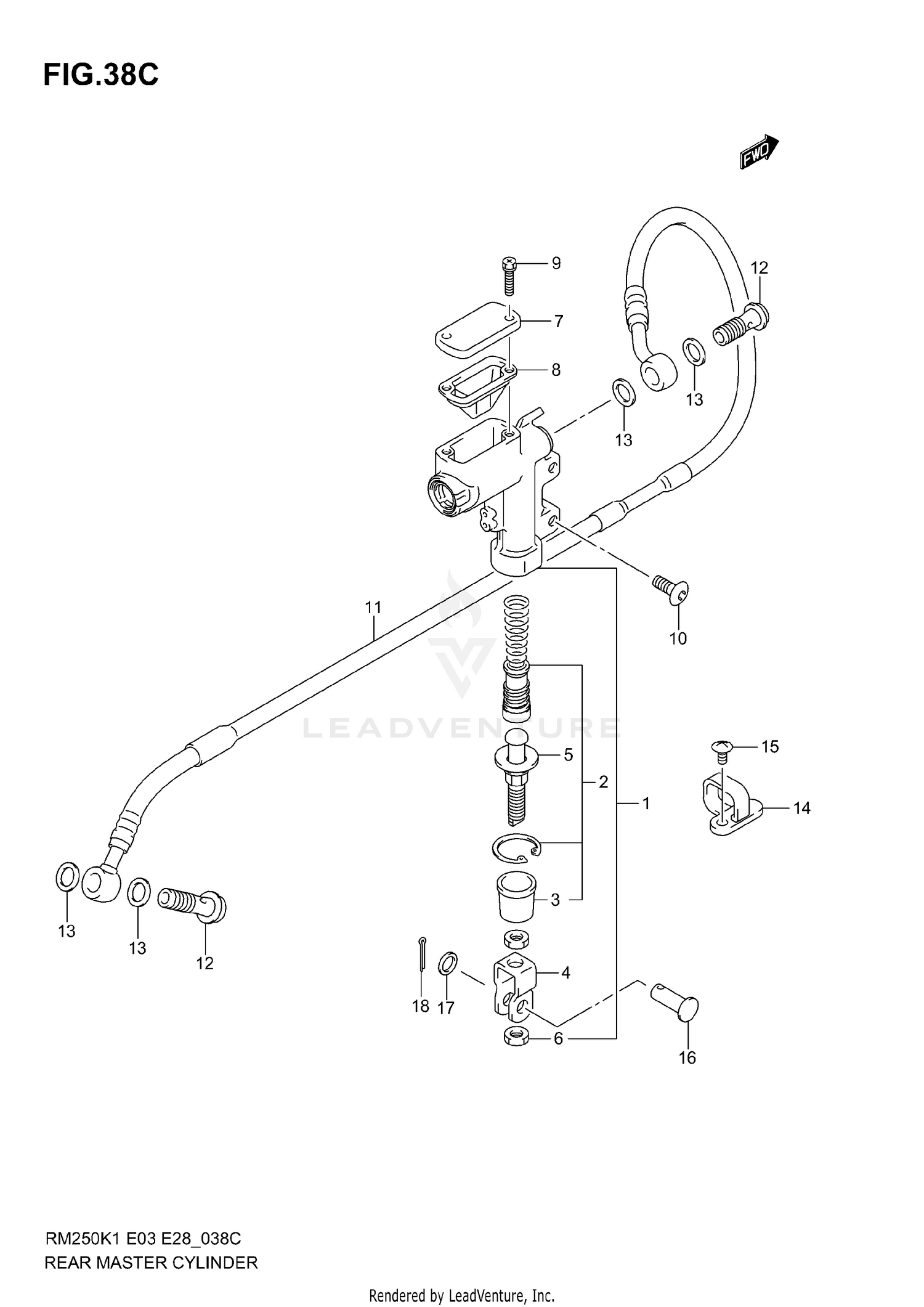 REAR MASTER CYLINDER (MODEL K5/K6)