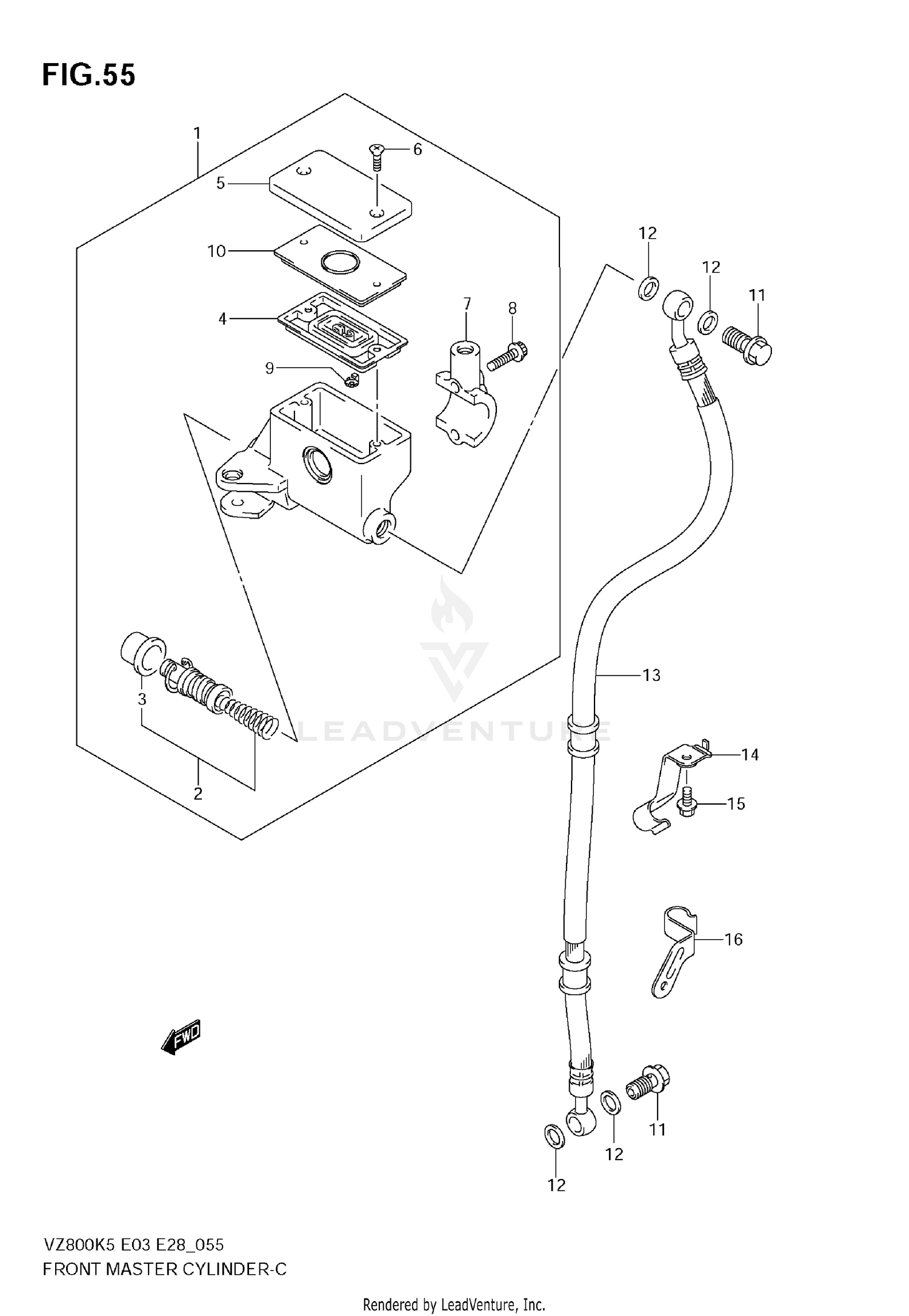 FRONT MASTER CYLINDER (MODEL K5/K6)