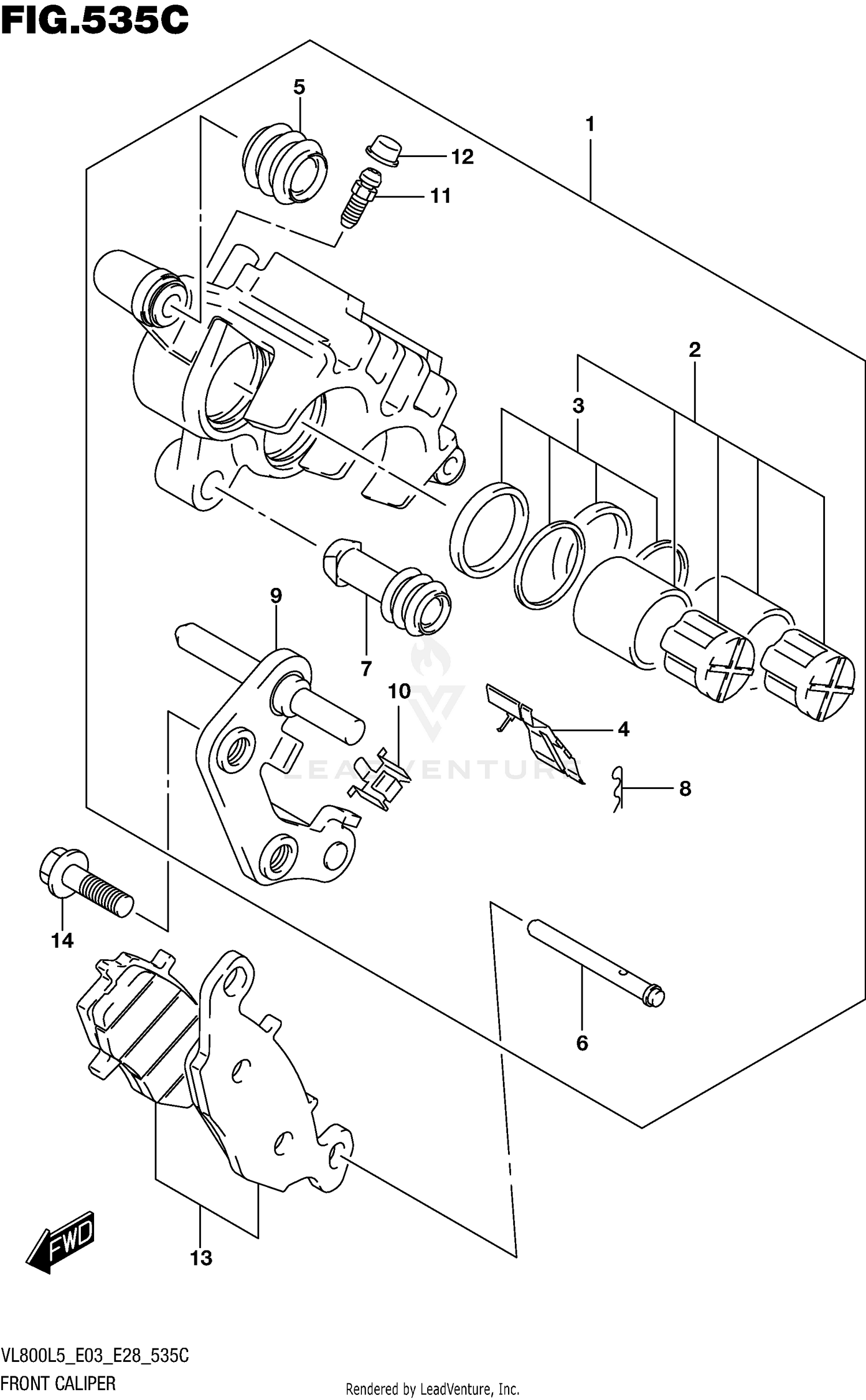 FRONT CALIPER (VL800TL5 E03)