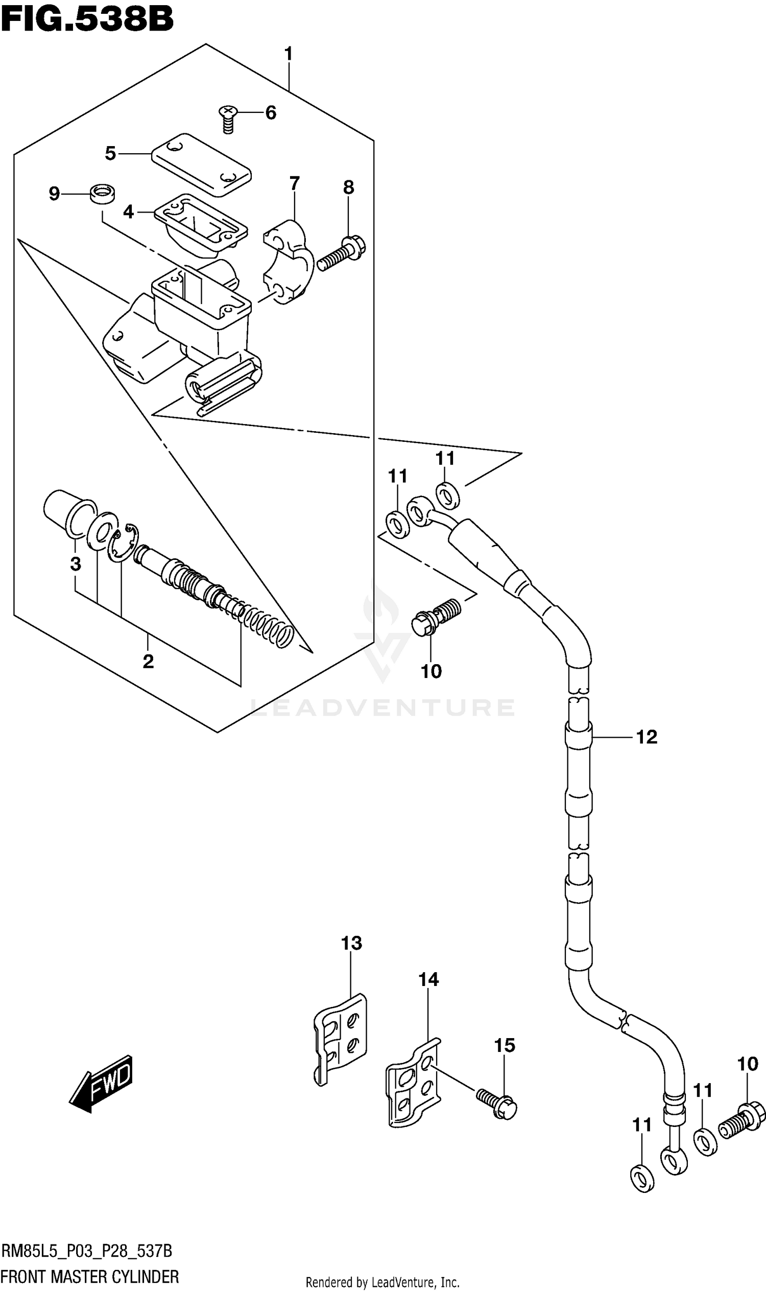 FRONT MASTER CYLINDER (RM85L5 P28)