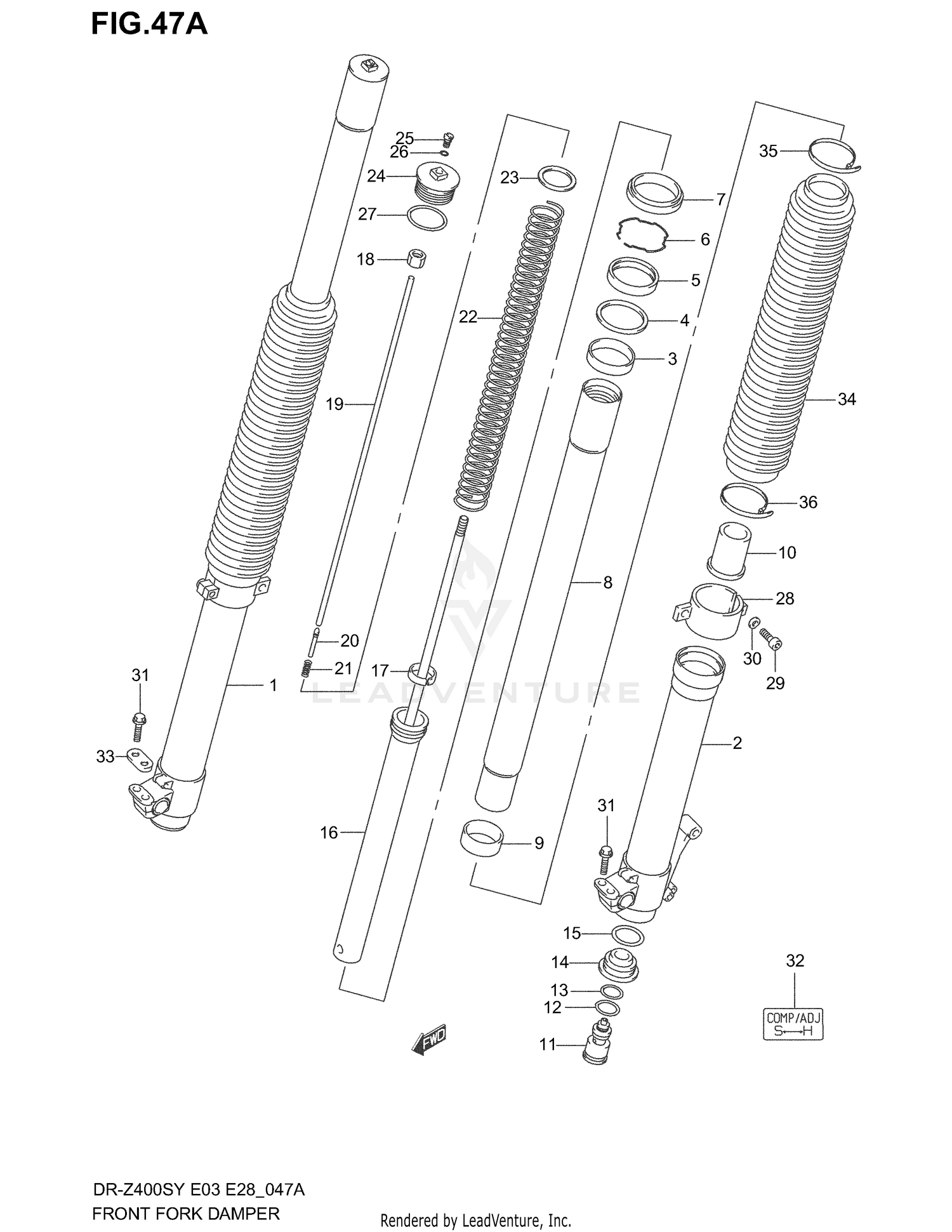 FRONT FORK DAMPER (MODEL K2/K3/K4)