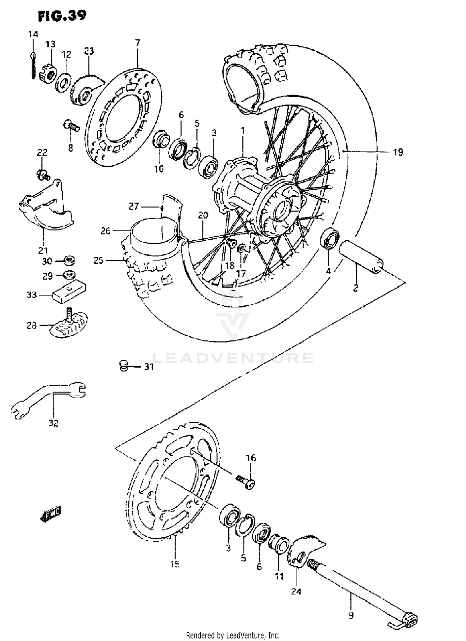 REAR WHEEL (MODEL K/L/M)