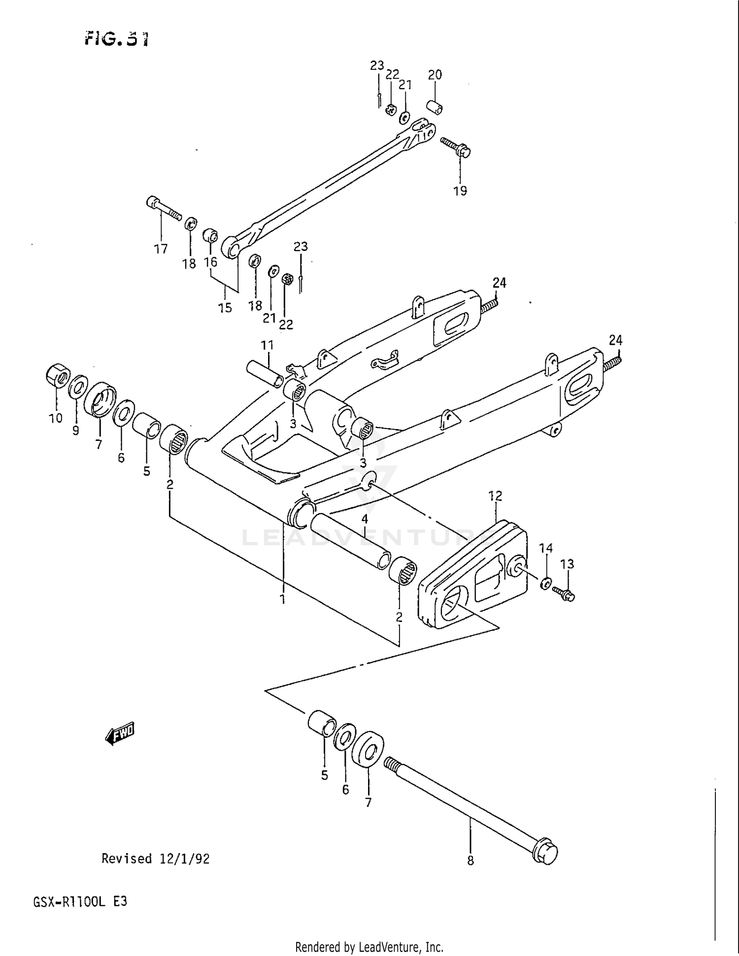 REAR SWINGING ARM (MODEL K)