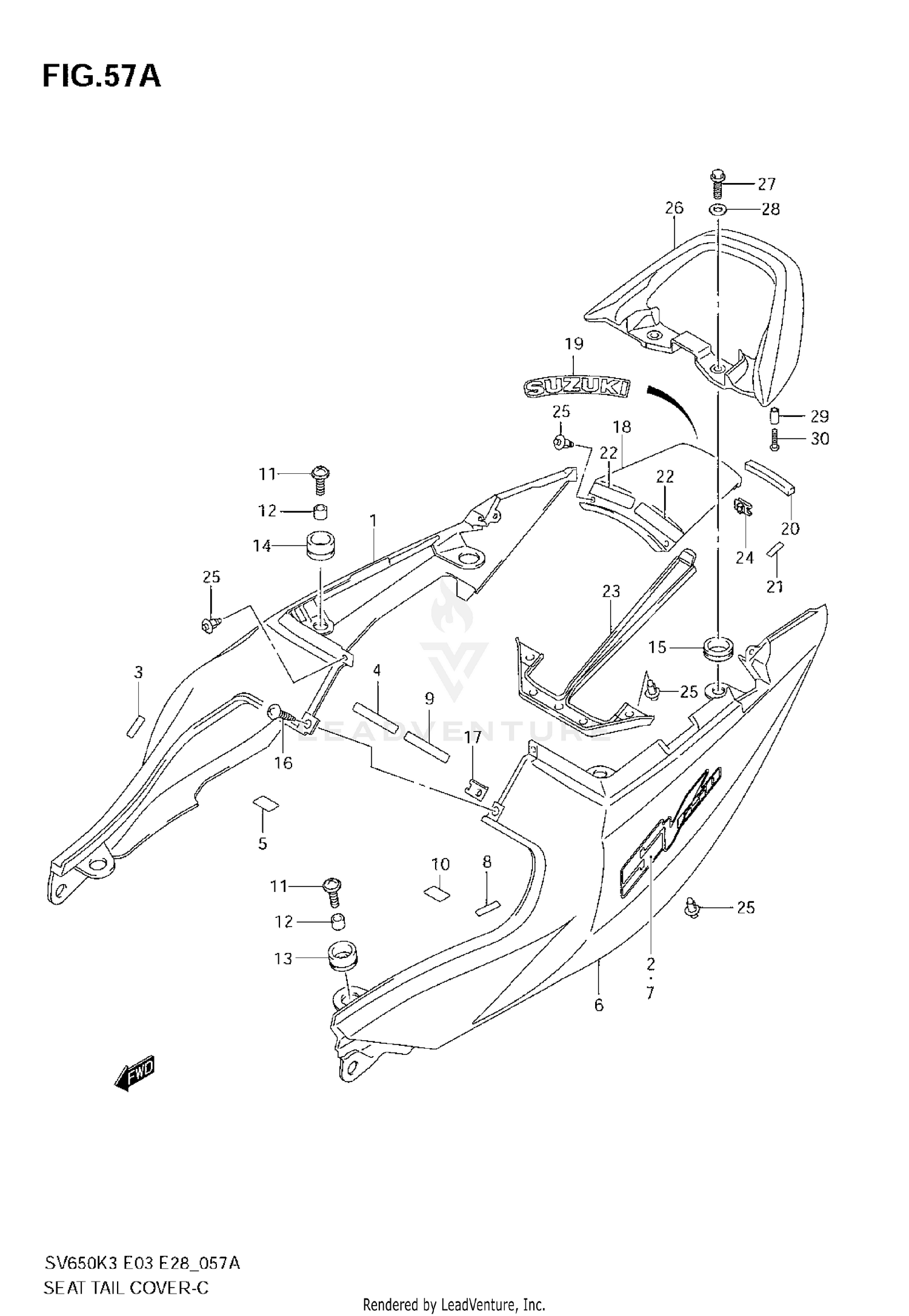 SEAT TAIL COVER (SV650K4)