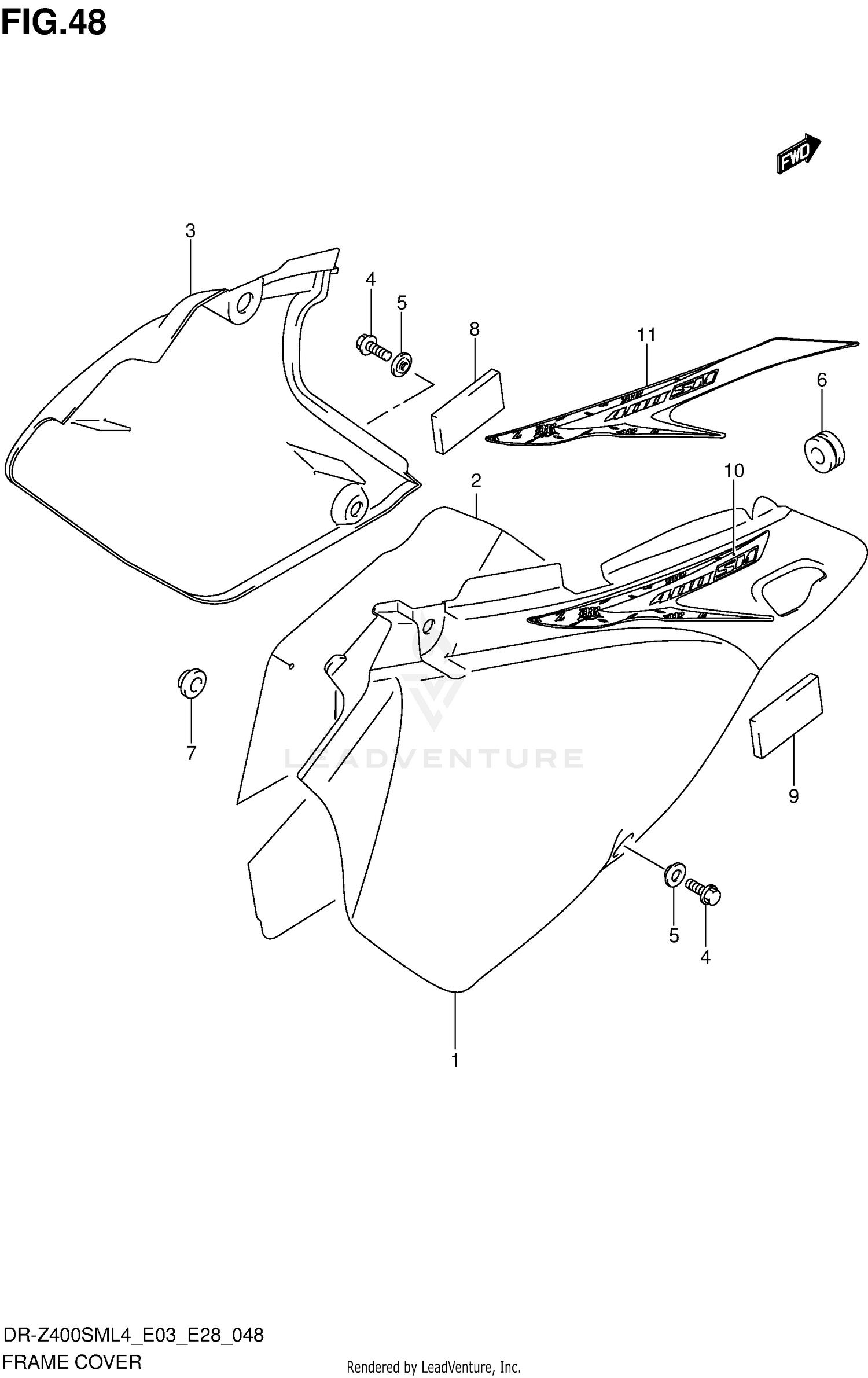 FRAME COVER (DR-Z400SML4 E28)