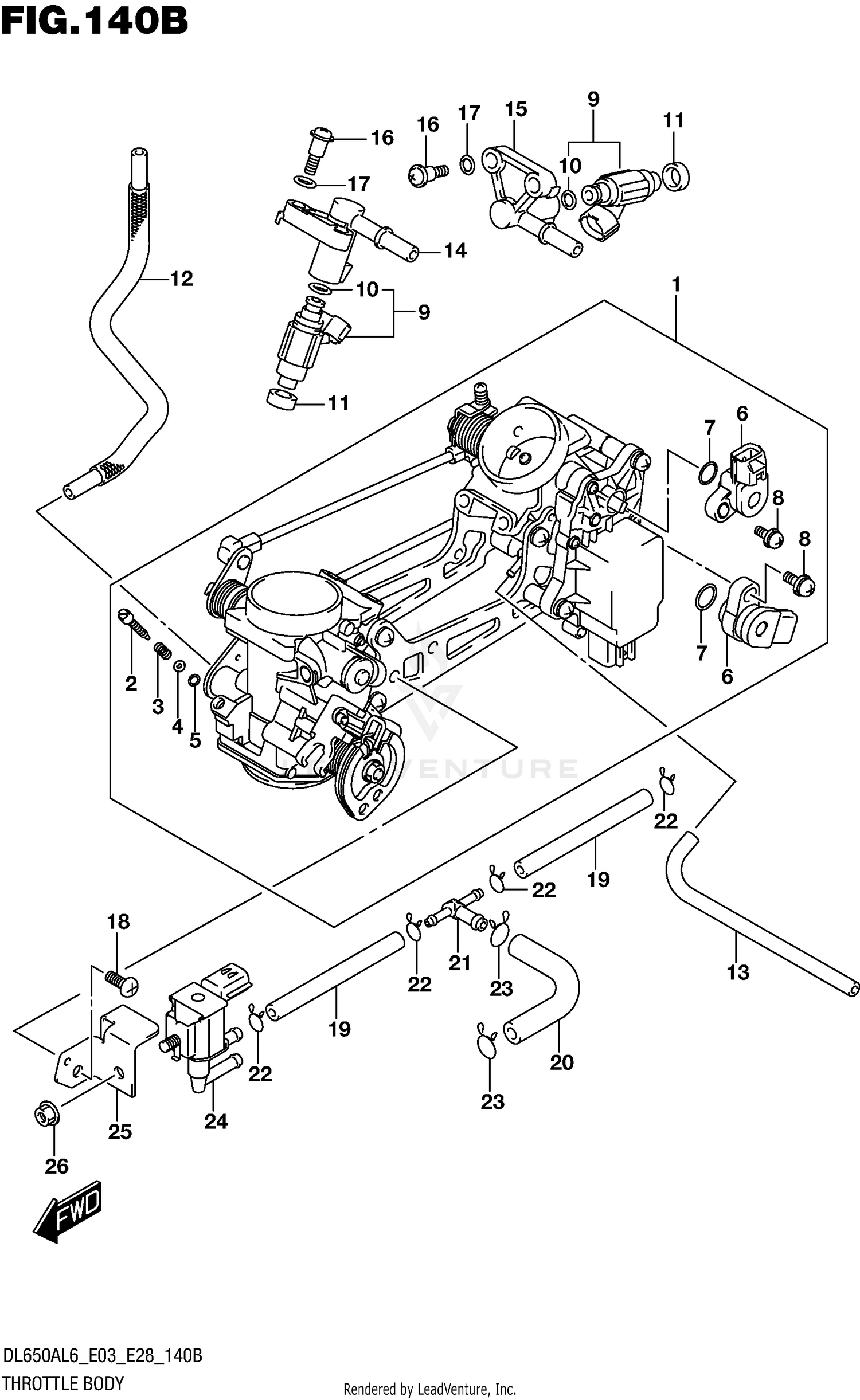 THROTTLE BODY (DL650AL6 E33)
