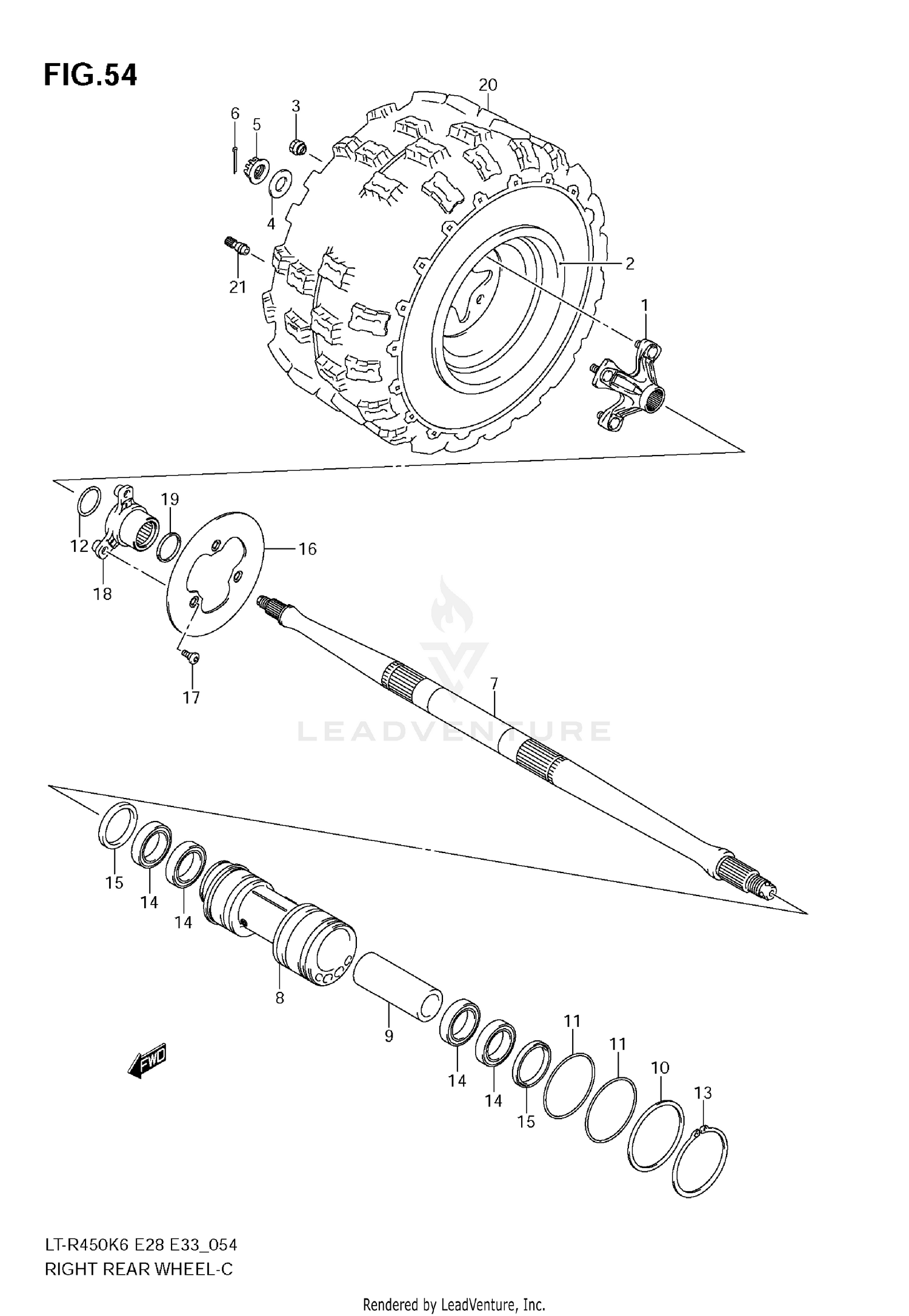 RIGHT REAR WHEEL (MODEL K6/K7)