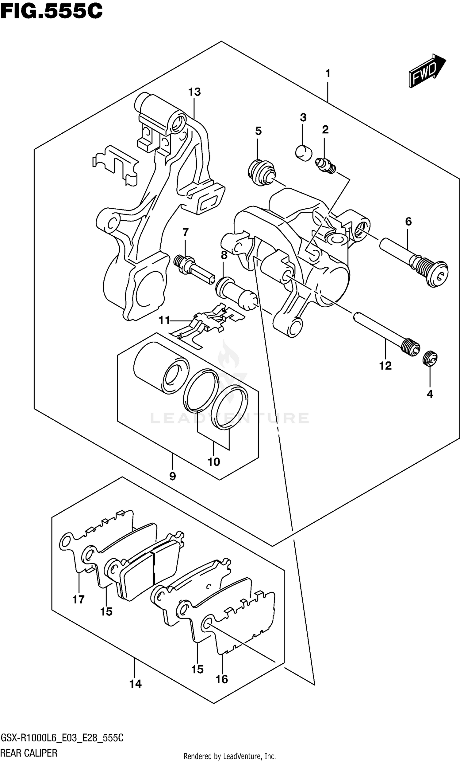 REAR CALIPER (GSX-R1000L6 E33)